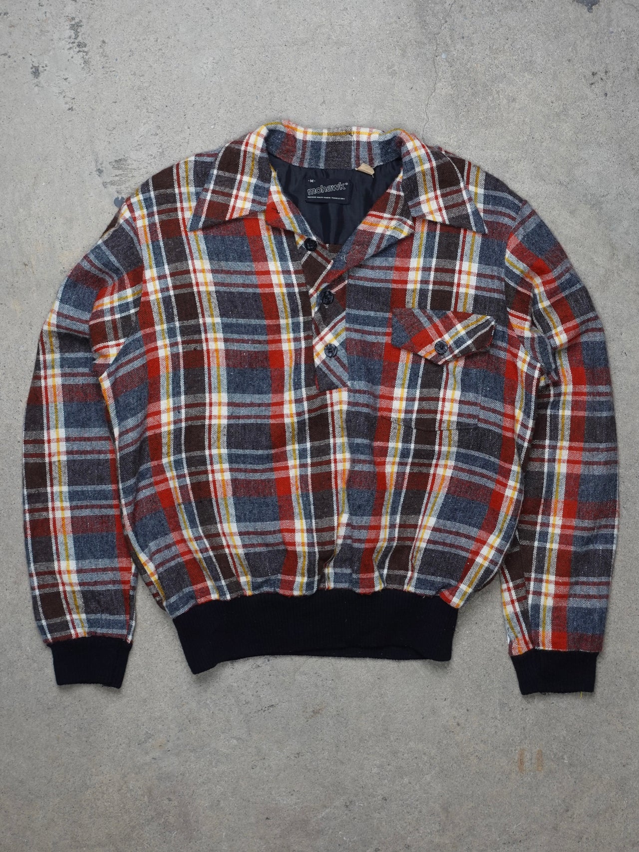 Vintage 1970s - Mohawk Acrylic Half Button Pullover Shirt