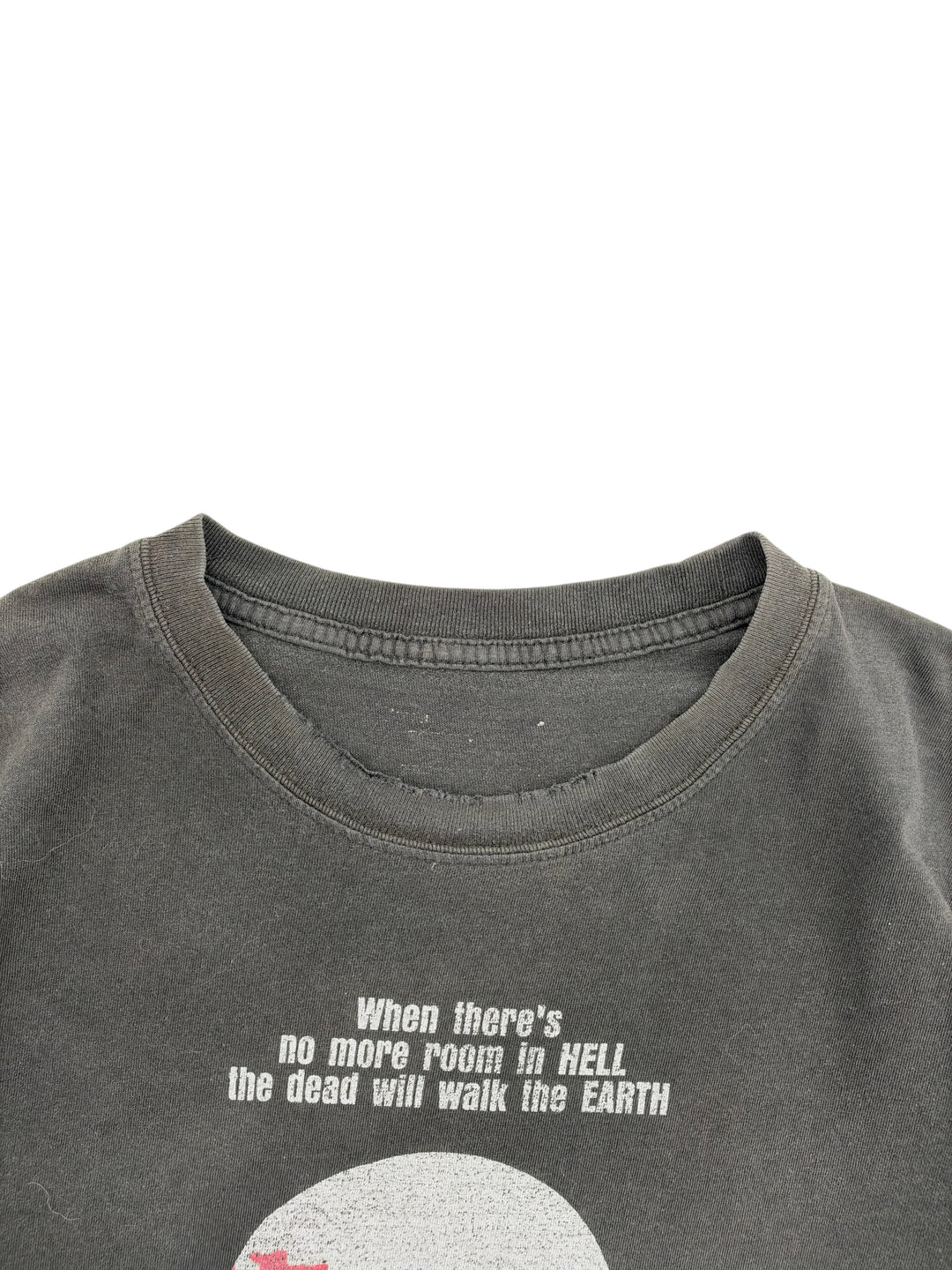 Exile Vintage 1990s Dawn of the Dead graphic t-shirt in faded black with distressed crew neckline