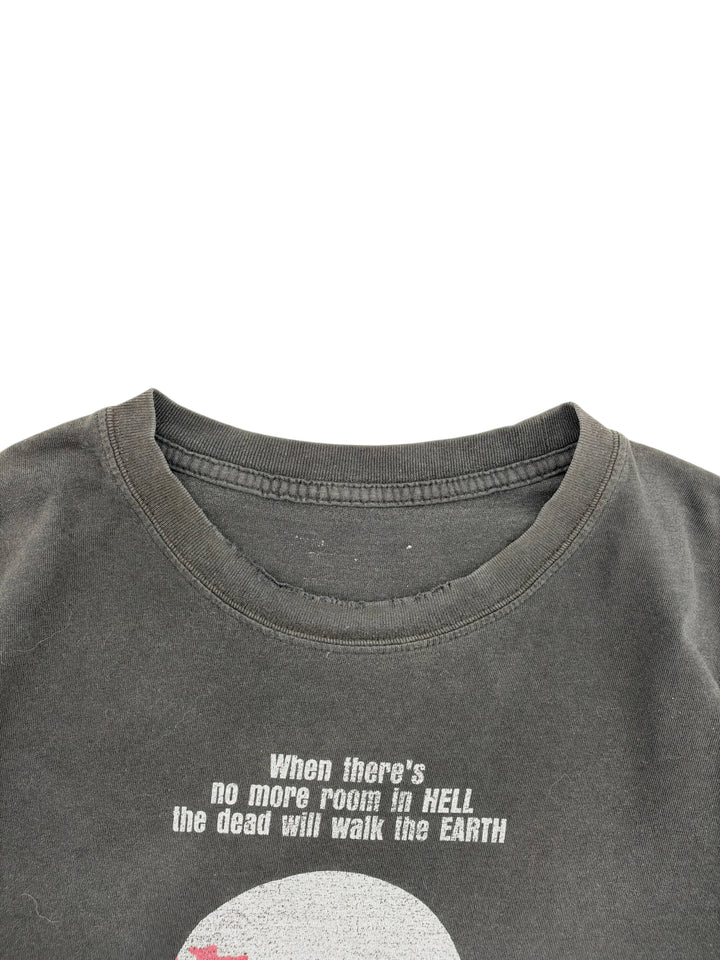 Exile Vintage 1990s Dawn of the Dead graphic t-shirt in faded black with distressed crew neckline