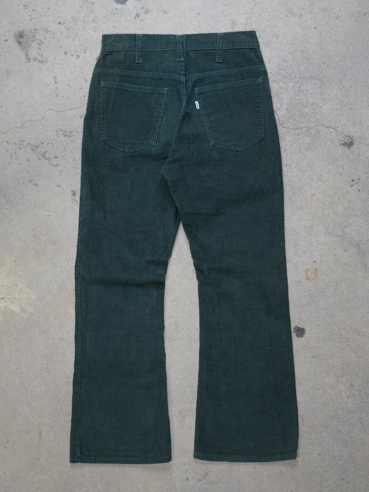 1970S - LEVIS 646 GREEN CORDUROY FLARED TROUSERS