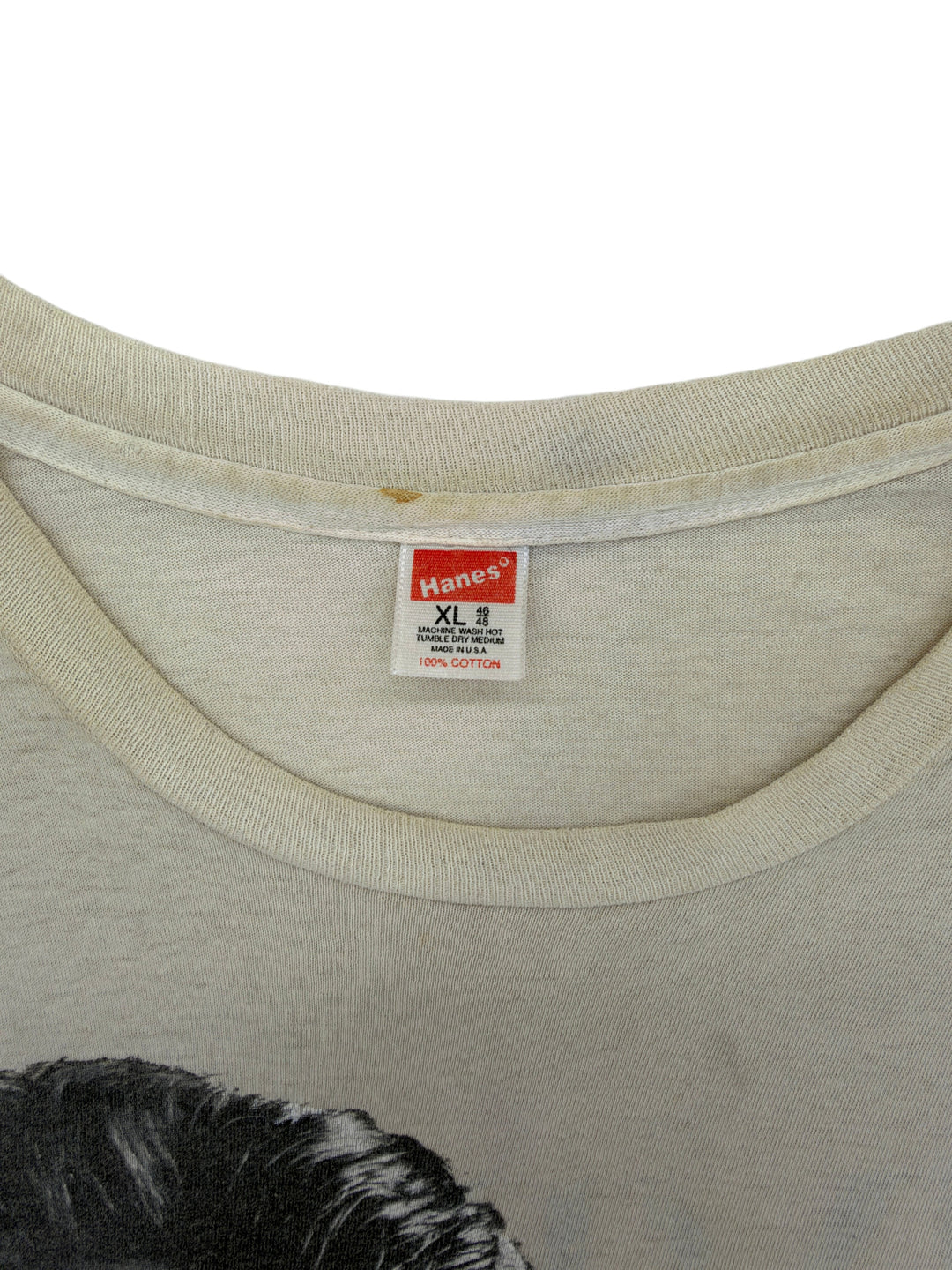 Exile Vintage 1990s Andrew Dice Clay tour t-shirt Hanes tag showing size XL and 100 percent cotton material