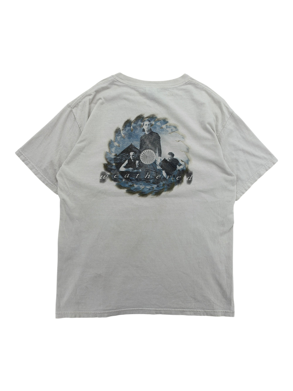 Exile Vintage 2001 Creed Weathered band t-shirt in off-white with graphic print on the back