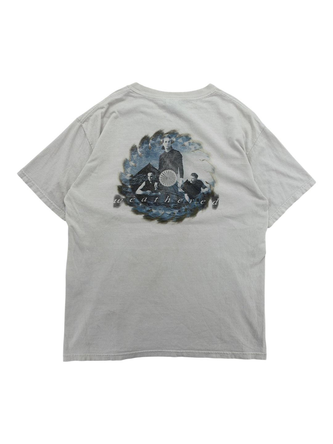 Exile Vintage 2001 Creed Weathered band t-shirt in off-white with graphic print on the back