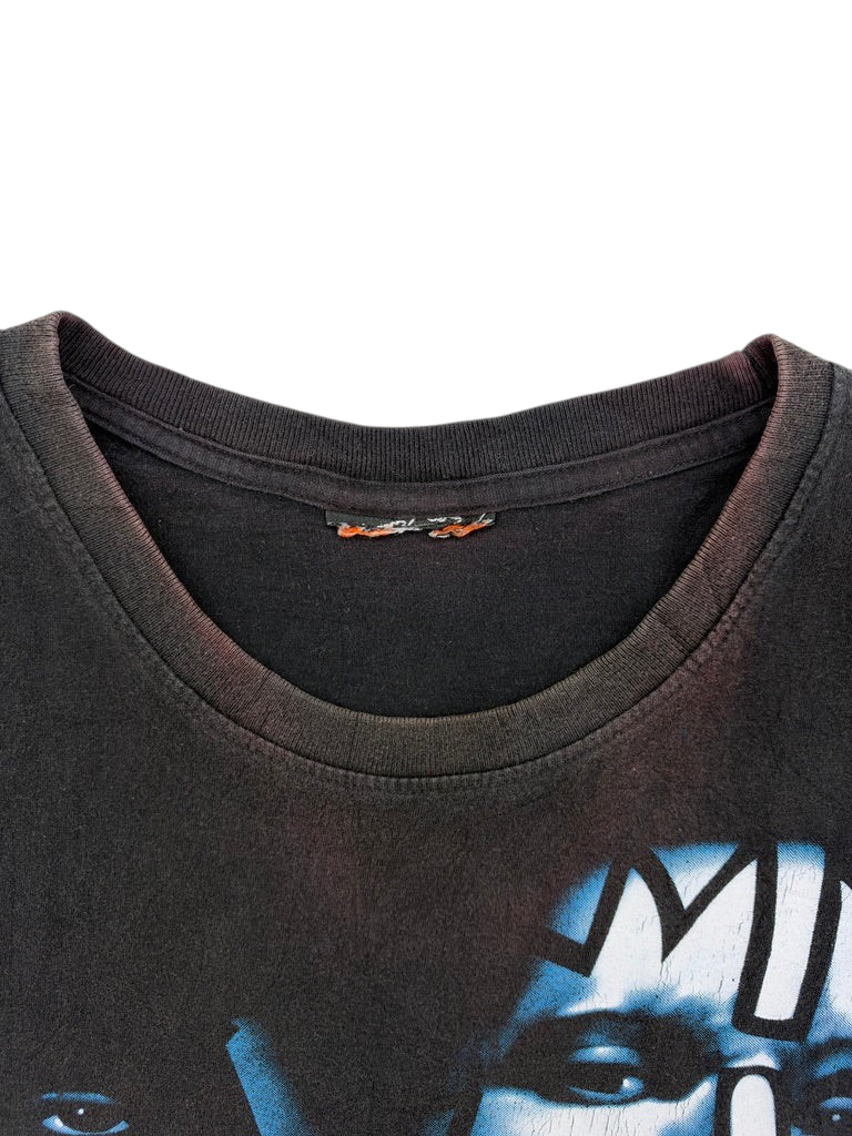 Exile Vintage 1990s Hot In The Shade black vintage graphic t-shirt with faded crew neck collar