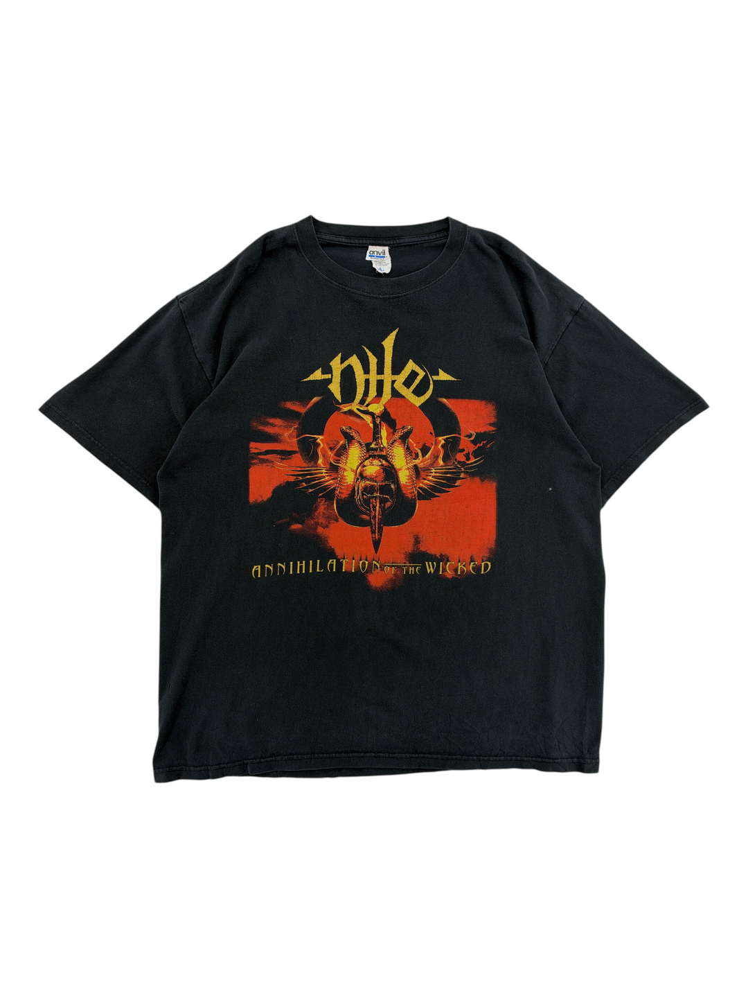 Exile Vintage black 2008 Nile Annihilation of the Wicked tour t-shirt with graphic print, size XL