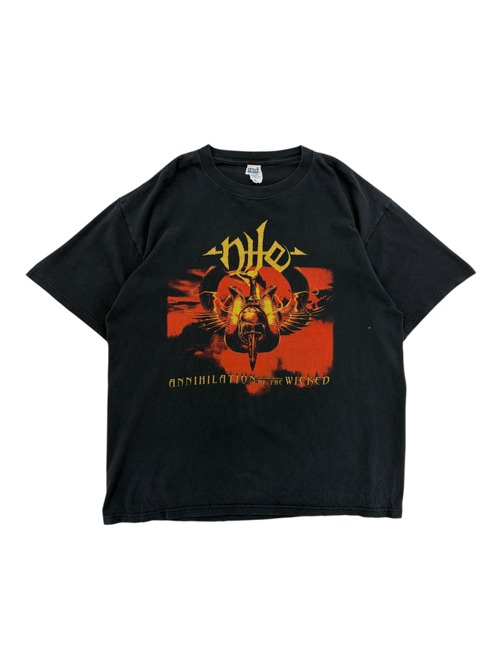 Exile Vintage black 2008 Nile Annihilation of the Wicked tour t-shirt with graphic print, size XL