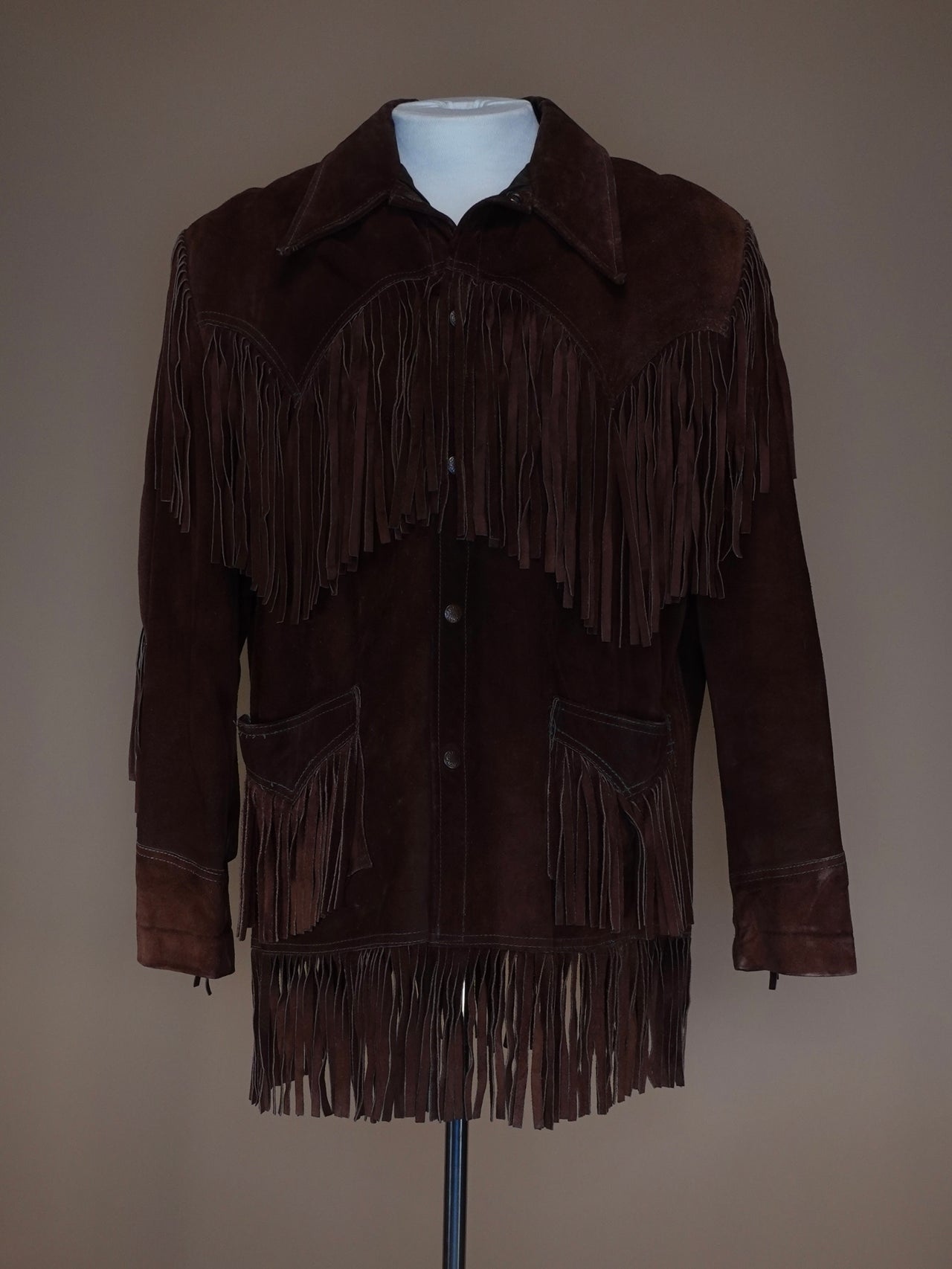 Vintage 1960s - Golden Threads Suede Fringe Jacket