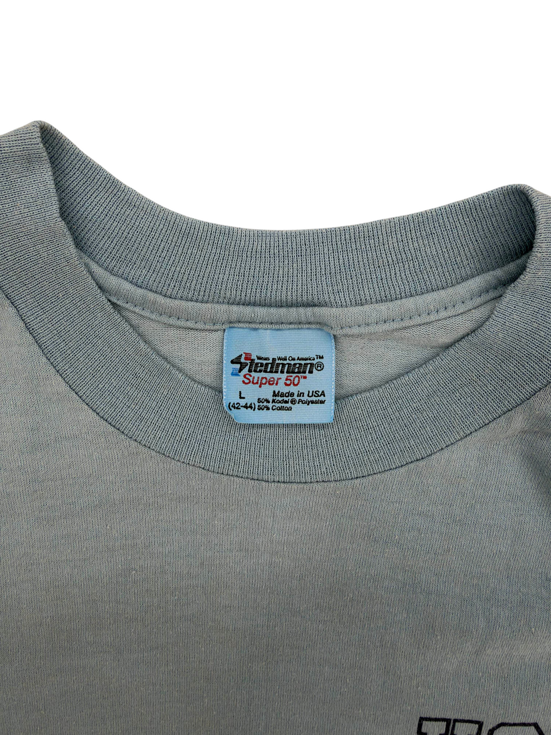 Exile Vintage 1980s USS Iowa BB-61 T-shirt featuring a blue Stedman Super 50 tag in size L