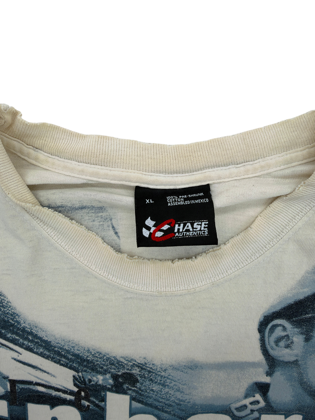 Exile Vintage 2000s Dale Earnhardt Nascar T-shirt featuring a Chase Authentics label and white cotton fabric
