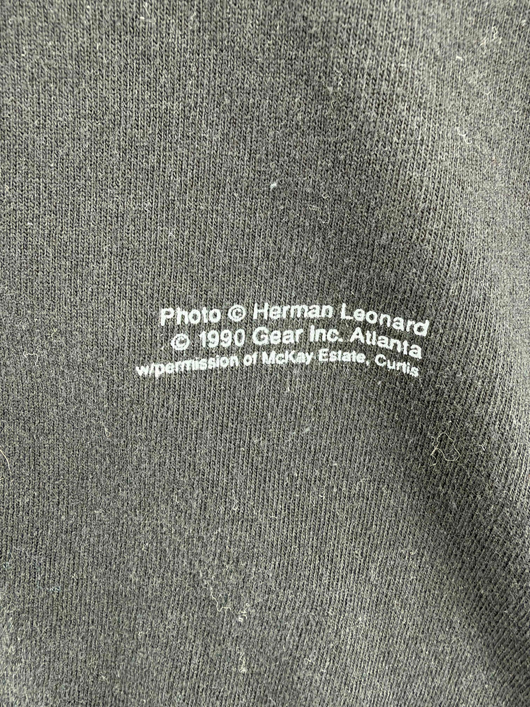 Exile Vintage 1990s Billie Holiday t-shirt black fabric with 1990 Gear Inc copyright print detail