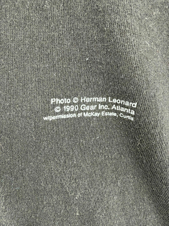 Exile Vintage 1990s Billie Holiday t-shirt black fabric with 1990 Gear Inc copyright print detail