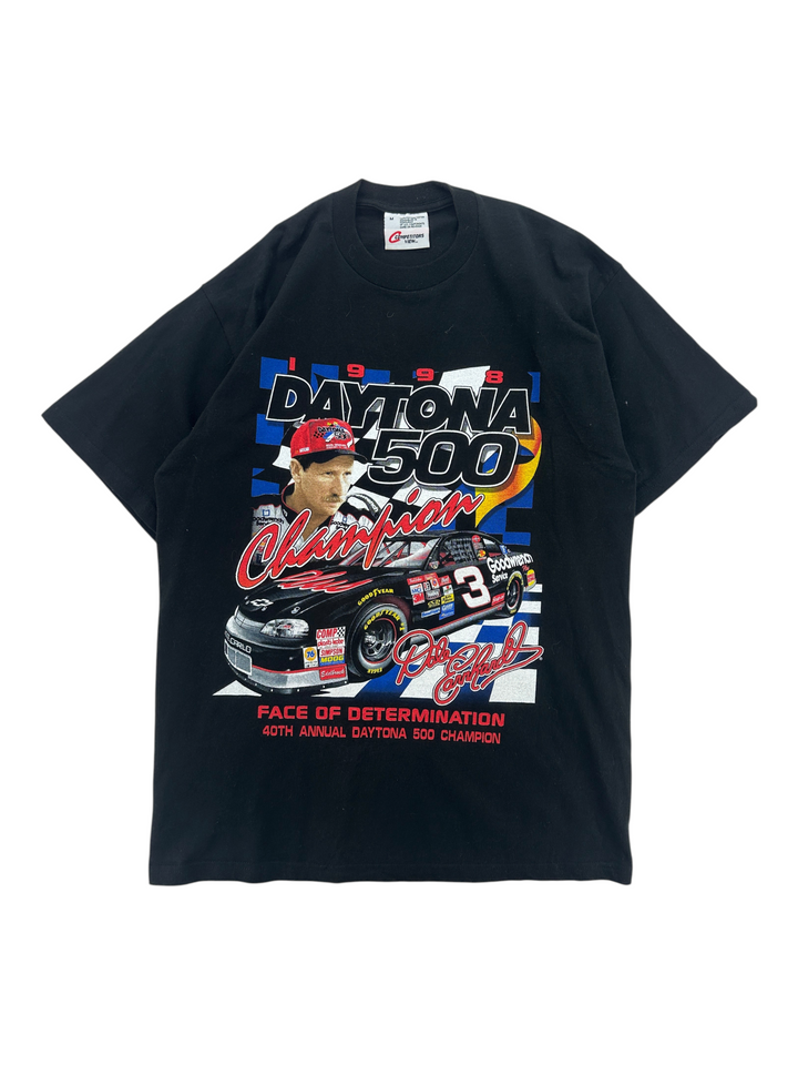 Exile Vintage black 1998 Dale Earnhardt Daytona 500 graphic T-shirt featuring race car and champion portrait