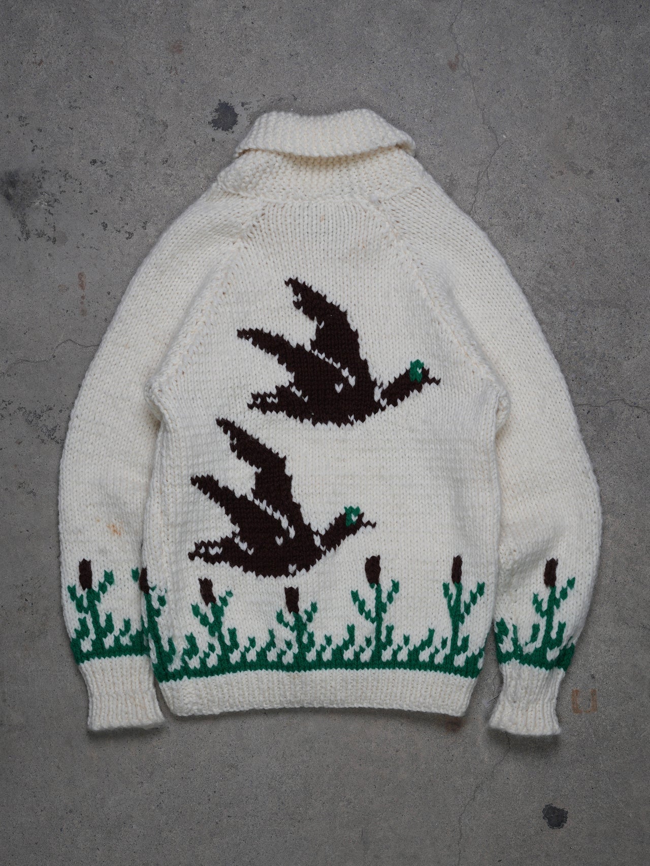 Vintage 1950s - “flying Duck”cowichan/curling Sweater