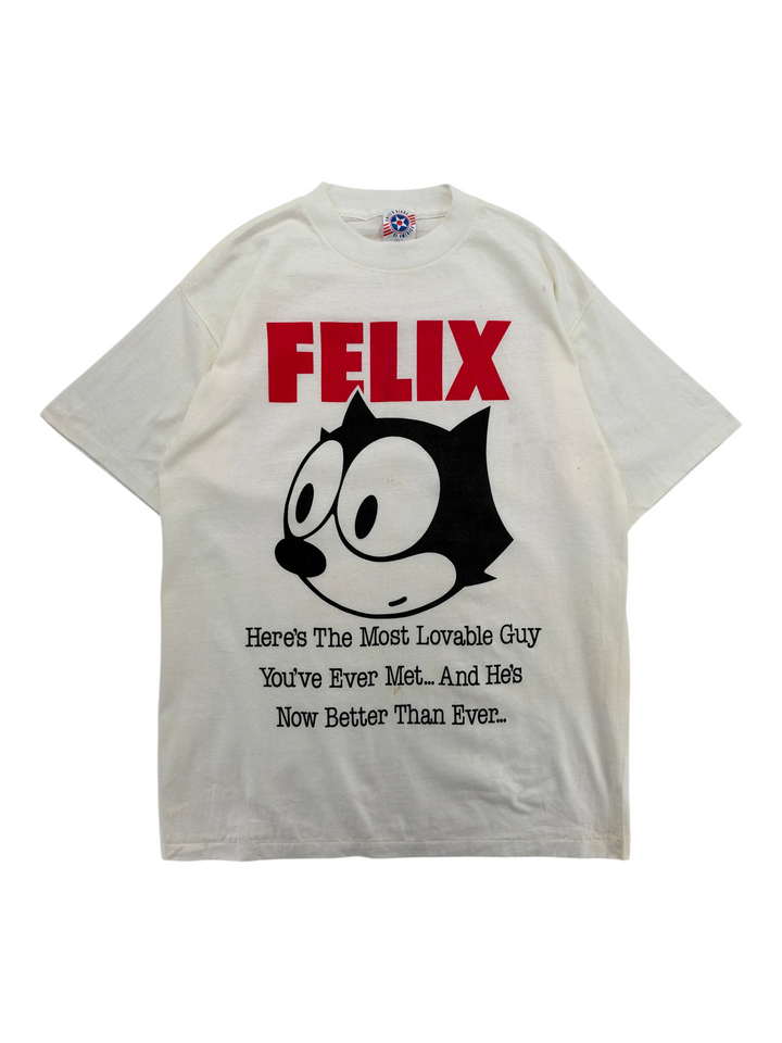 Exile Vintage 1990s Felix The Cat graphic t-shirt in off-white cotton with red and black character print