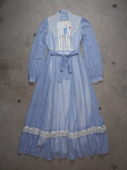 1970S - GUNNE SAX DRESS BROWN LABEL