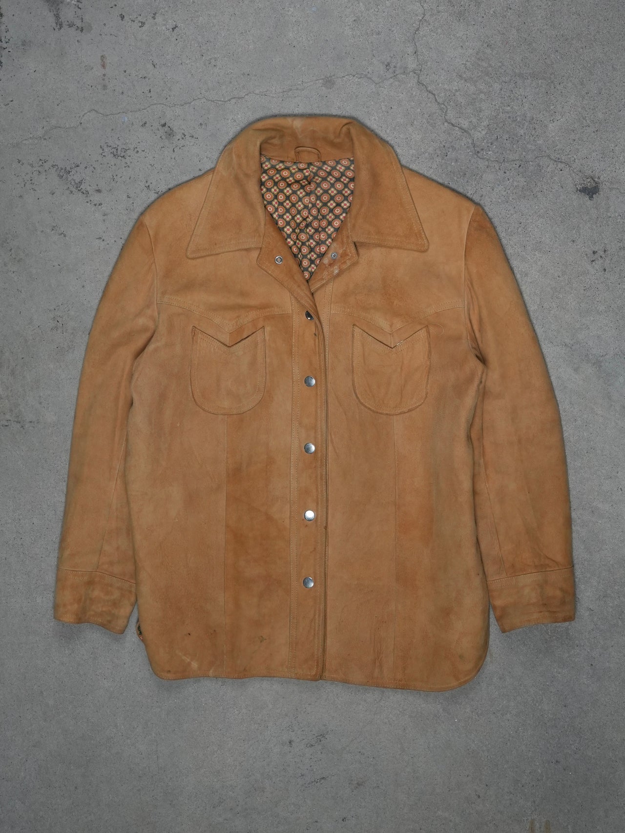 1970S - SUEDE BUTTON UP JACKET