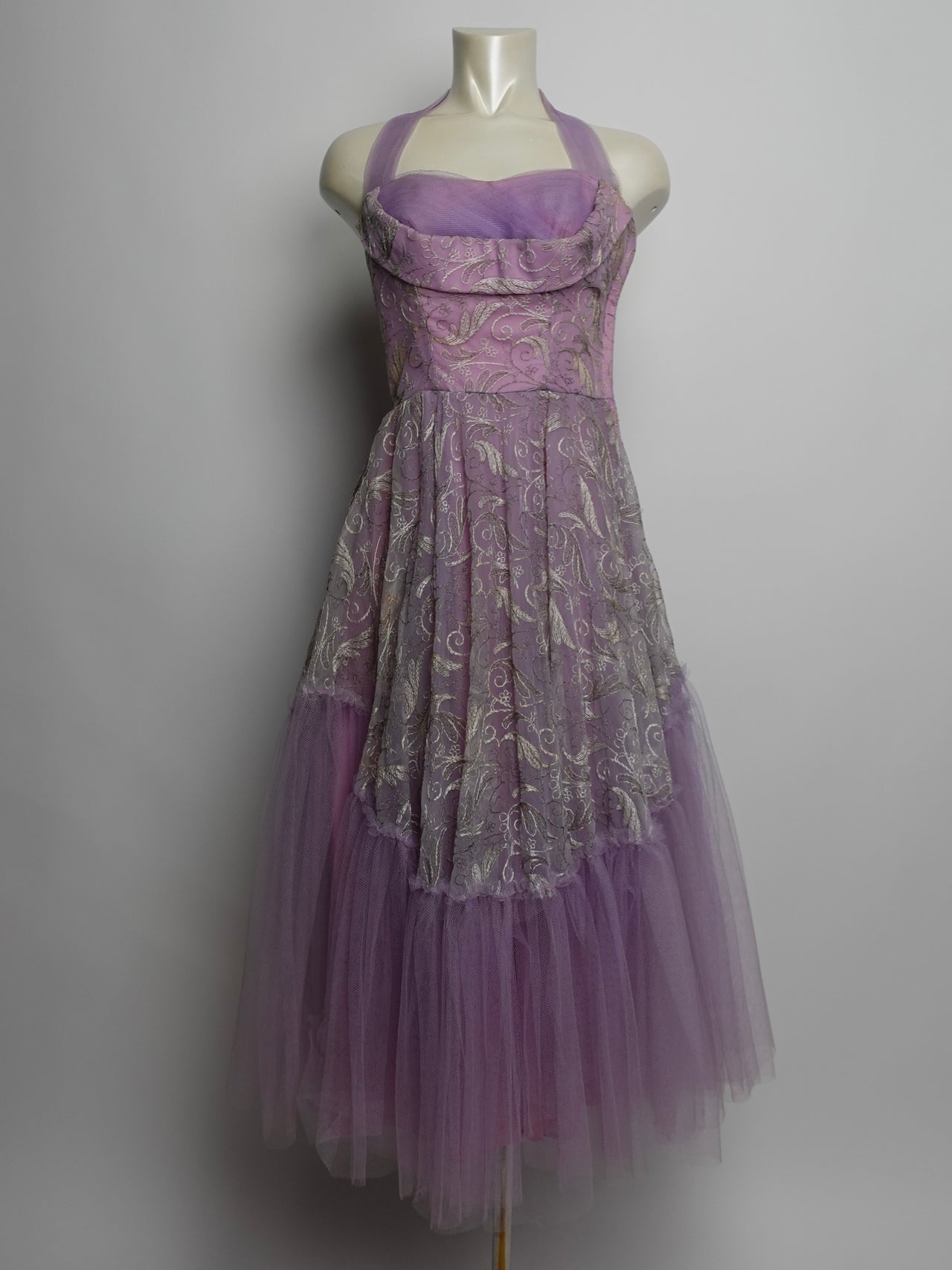 1950S - LAVENDER PROM DRESS