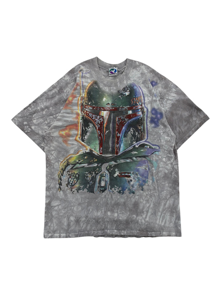 1990s Liquid Blue Star Wars Boba Fett T-shirt