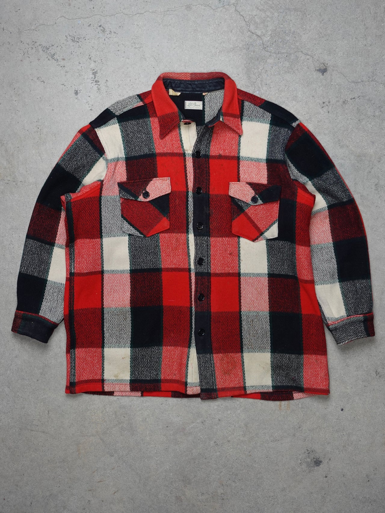 Vintage 1960s - Ll Bean Plaid Wool Button Up Shirt