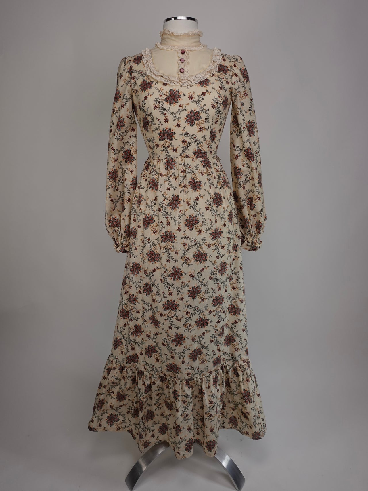 Vintage 1970s - Gunne Sax Style Paisley Dress