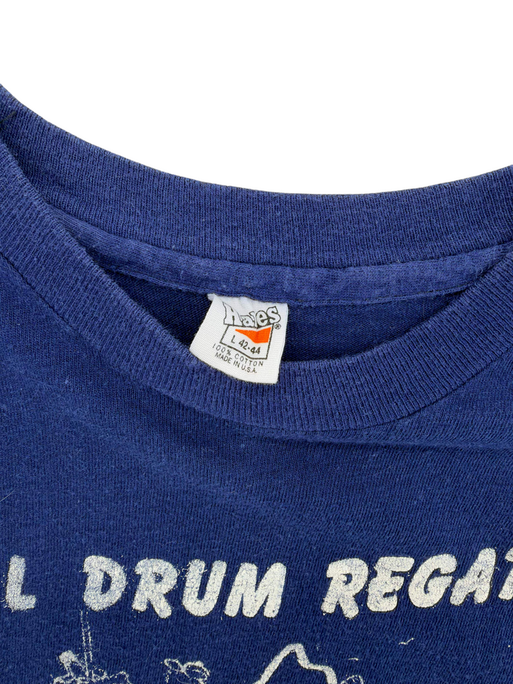 Exile Vintage 1980s blue cotton Oil Drum Regatta t-shirt with Hanes tag detail
