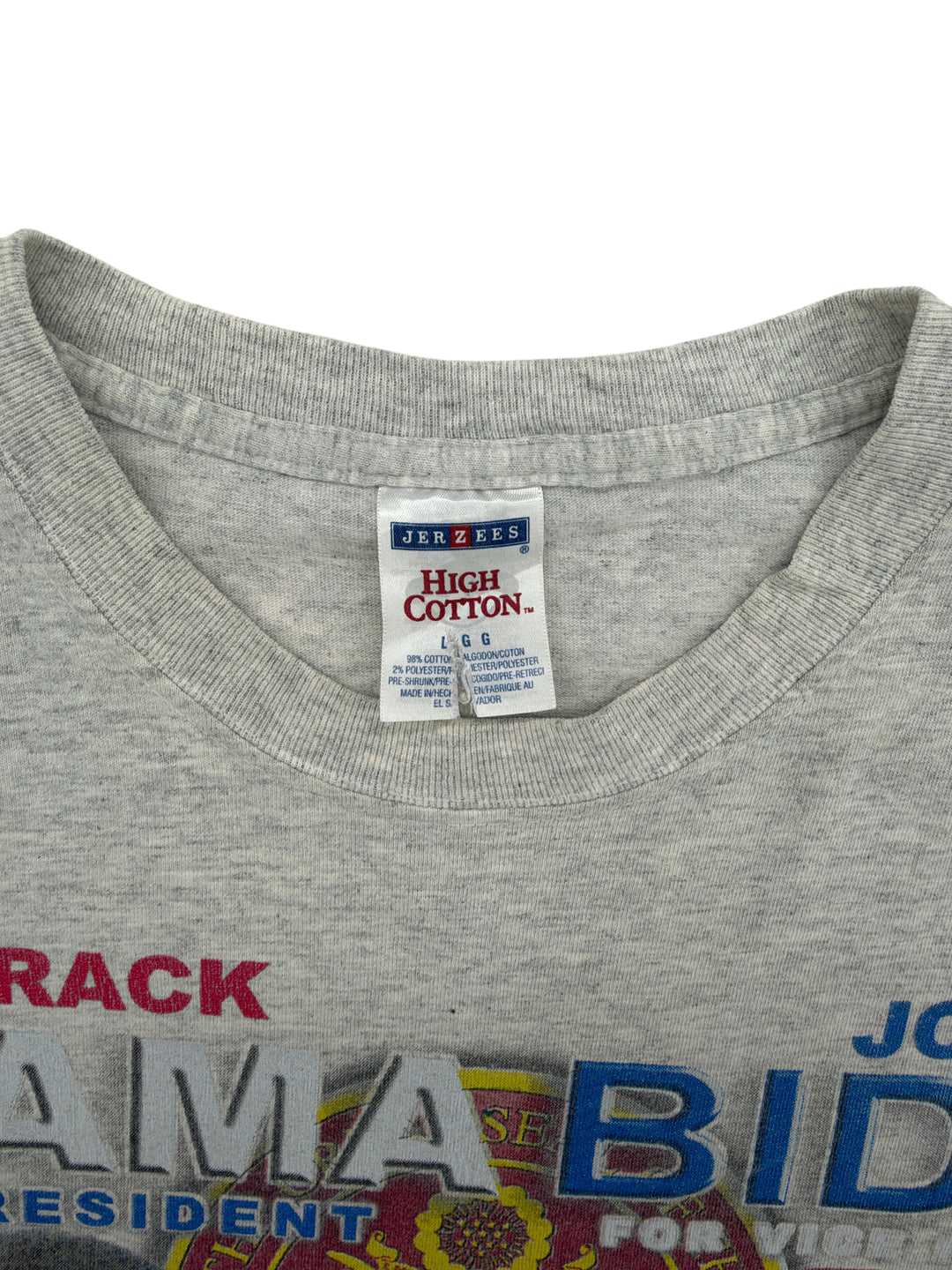 Exile Vintage grey 2000s Obama Biden campaign t-shirt with Jerzees tag, size large