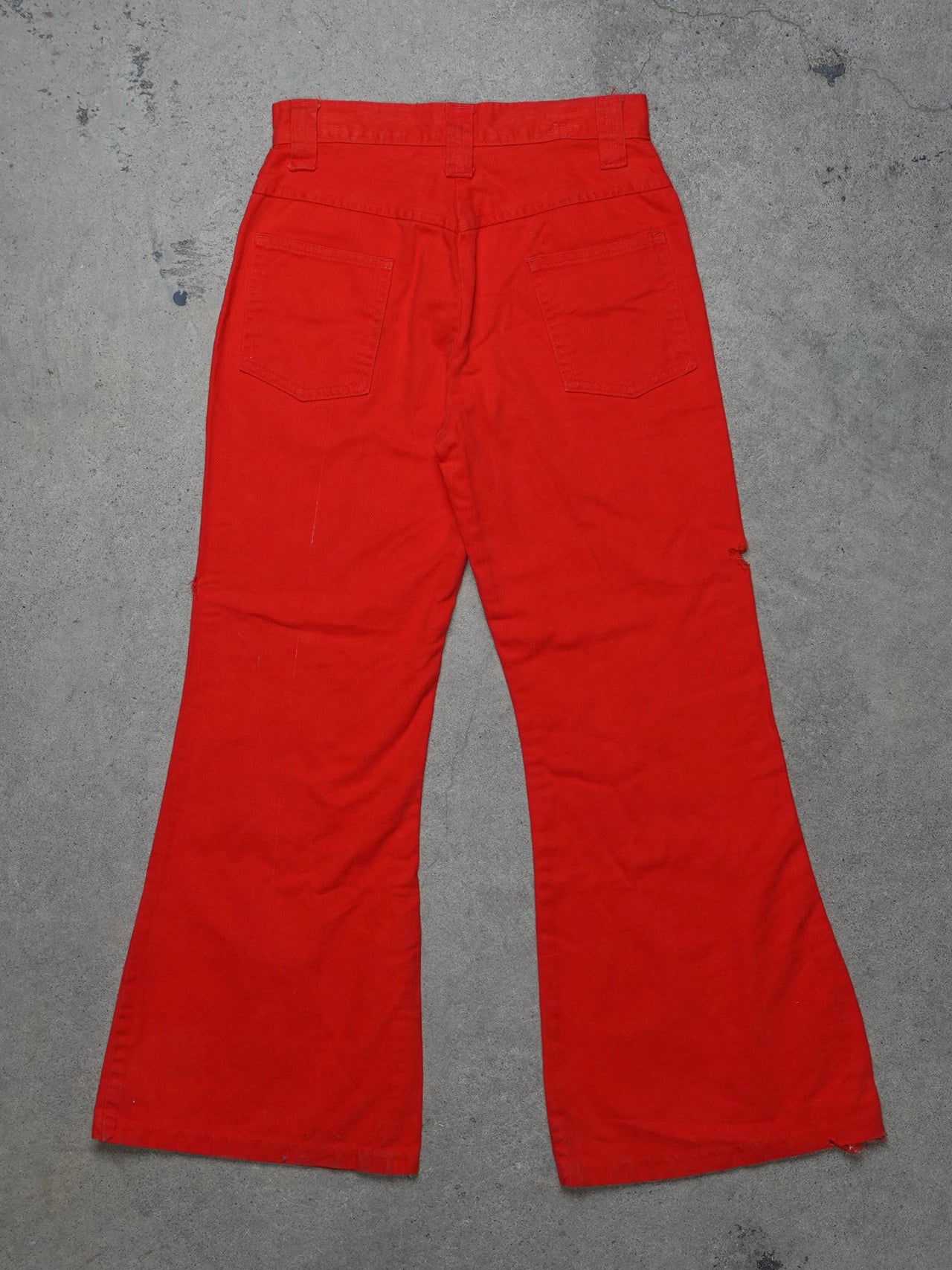 Vintage 1970s - Red Flared Bellbottom Trousers