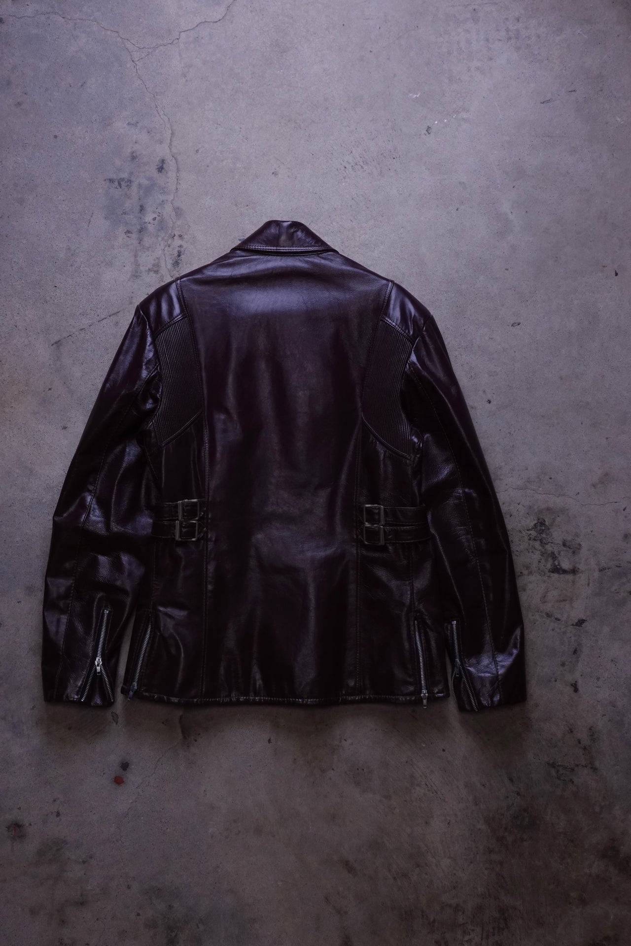 1980s - Bristol Leathers Oxblood Cafe Racer Motorcycle Jacket