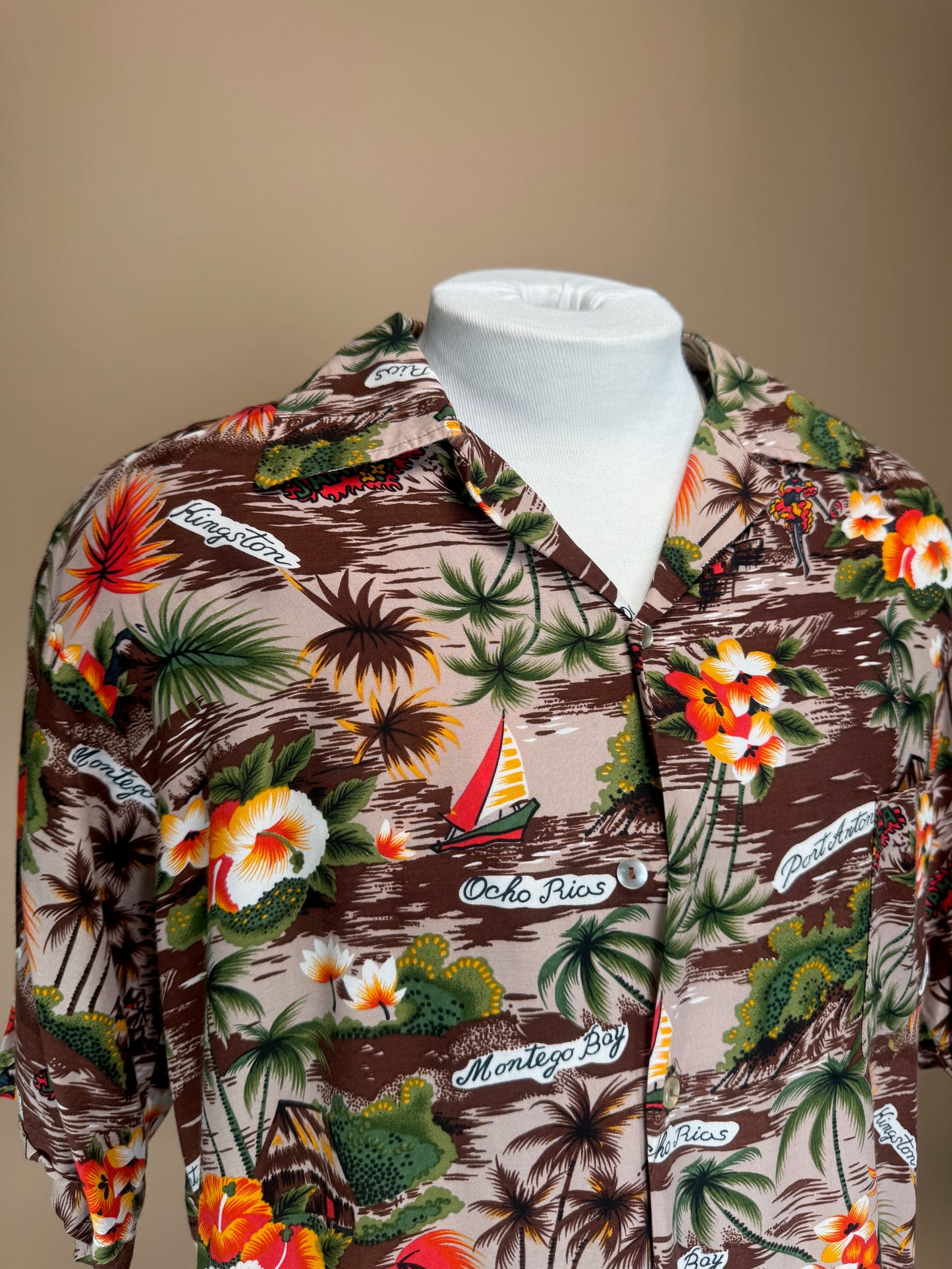 1970s - Modesto Garments Jamacian Souviner Long Sleeve Shirt