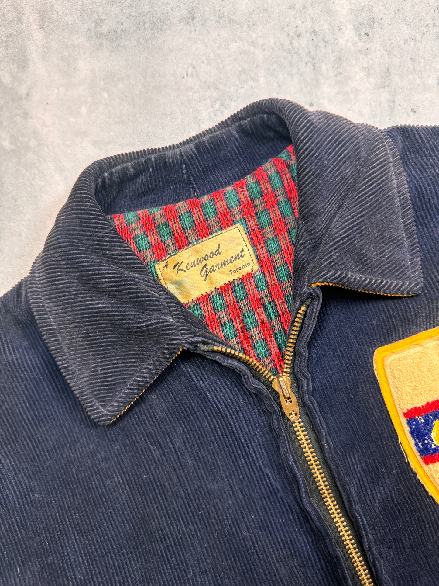 1950S/1960S - FLEUR DE LIS "ST BERNARDS ROVERS" CORDUROY LETTERMAN JACKET