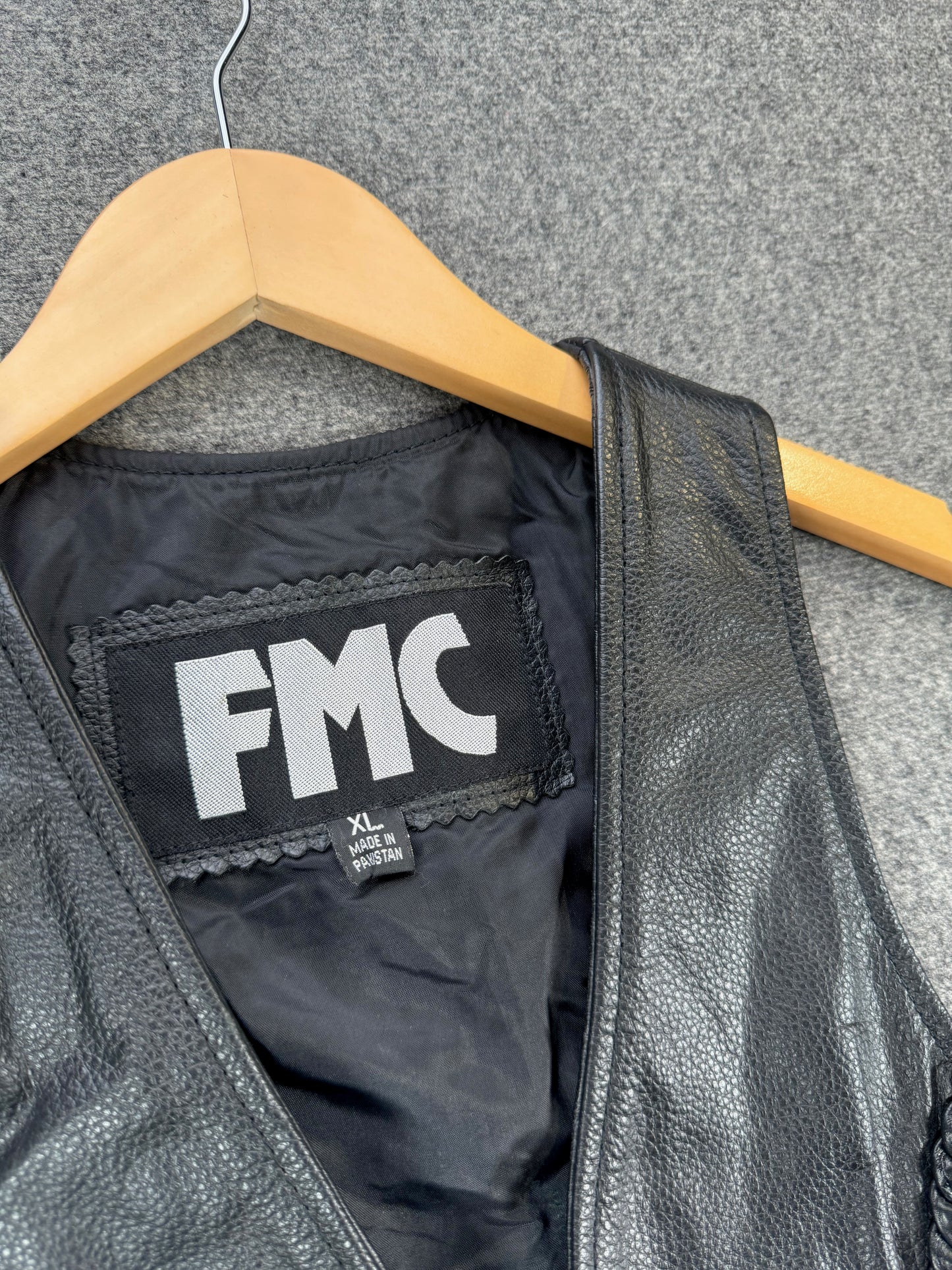 1970s -  Genuine Leather Biker Vest By FMC
