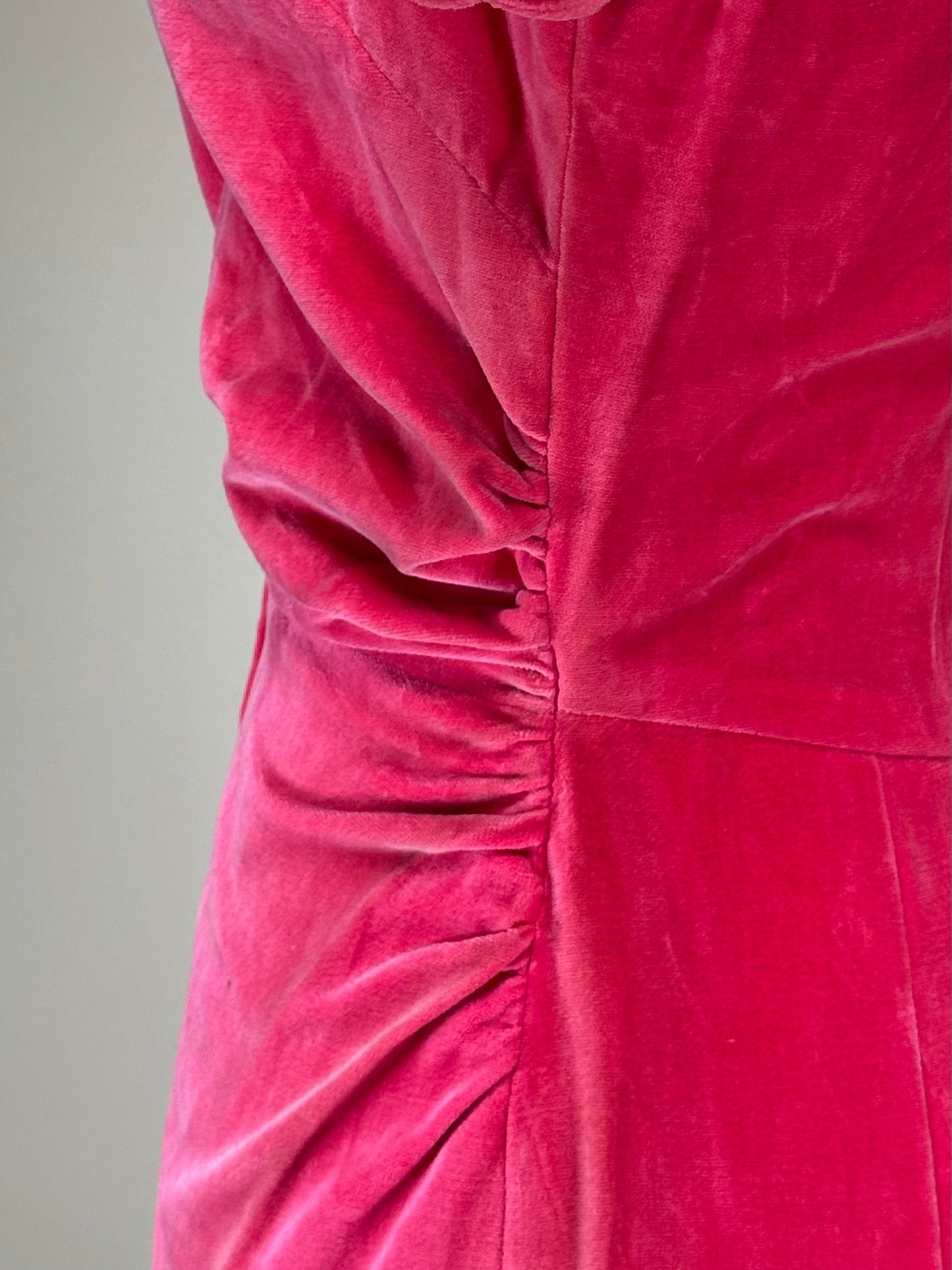 Vintage 1960s | Hot Pink Velvet Cocktail Dress