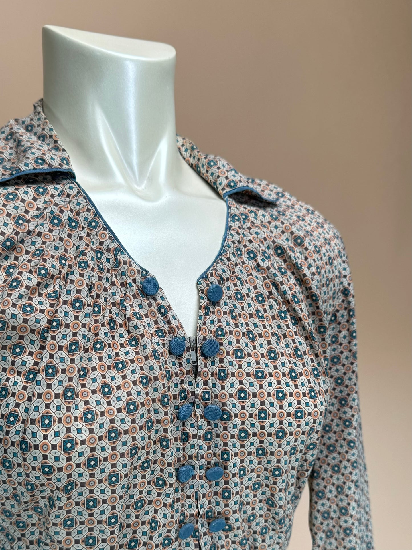 Vintage 1950s | Pattern Cotton Day Dress