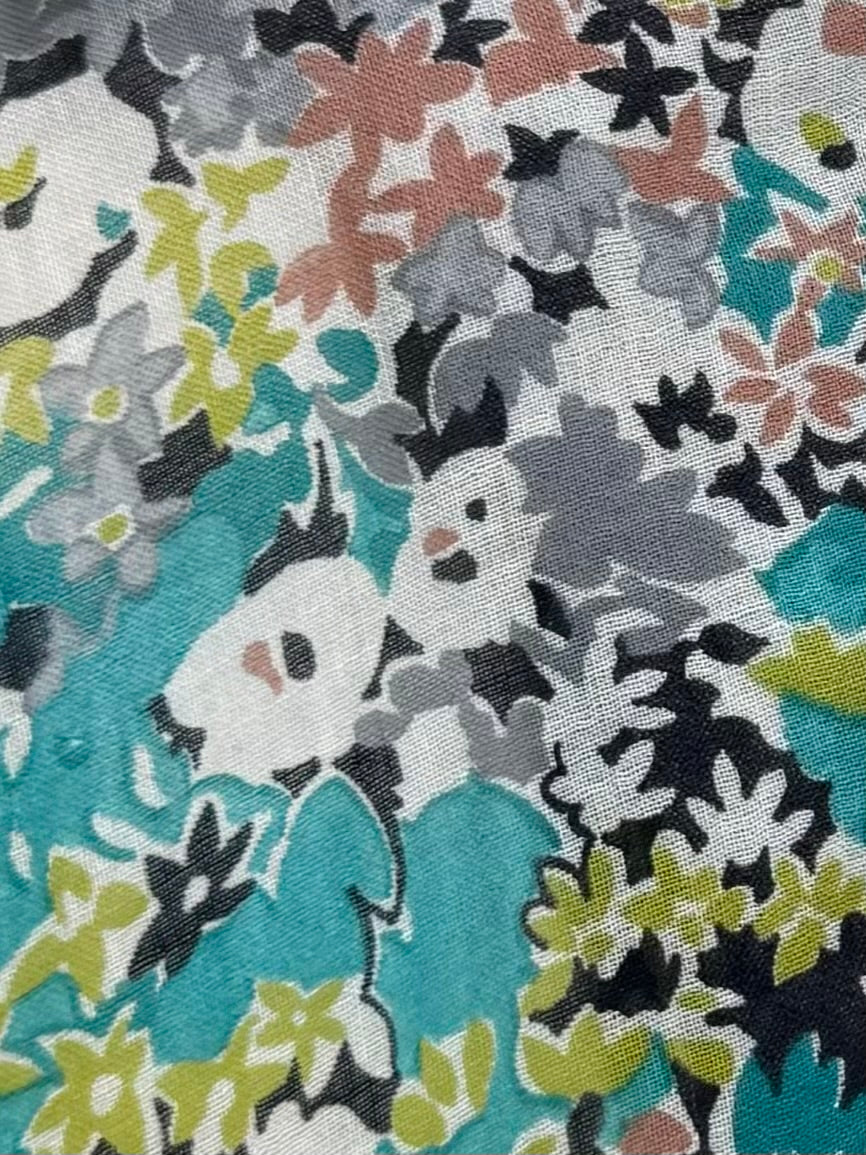 Vintage 1940s-50s | Autumn Floral Day Dress w/ Bakelite Buttons