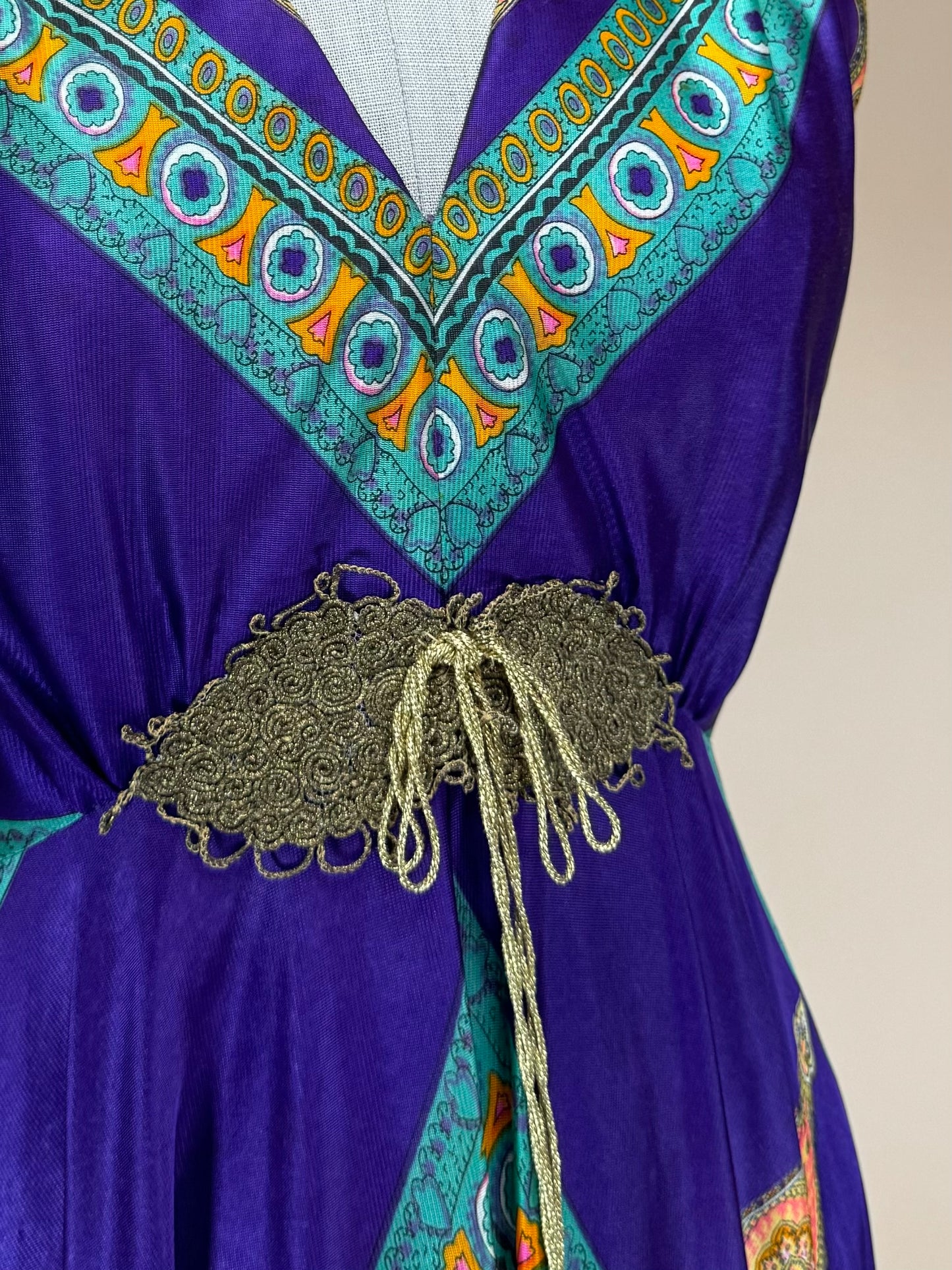 Vintage 1960s | Raphael Mack Paisley Psychedelic Maxi Dress
