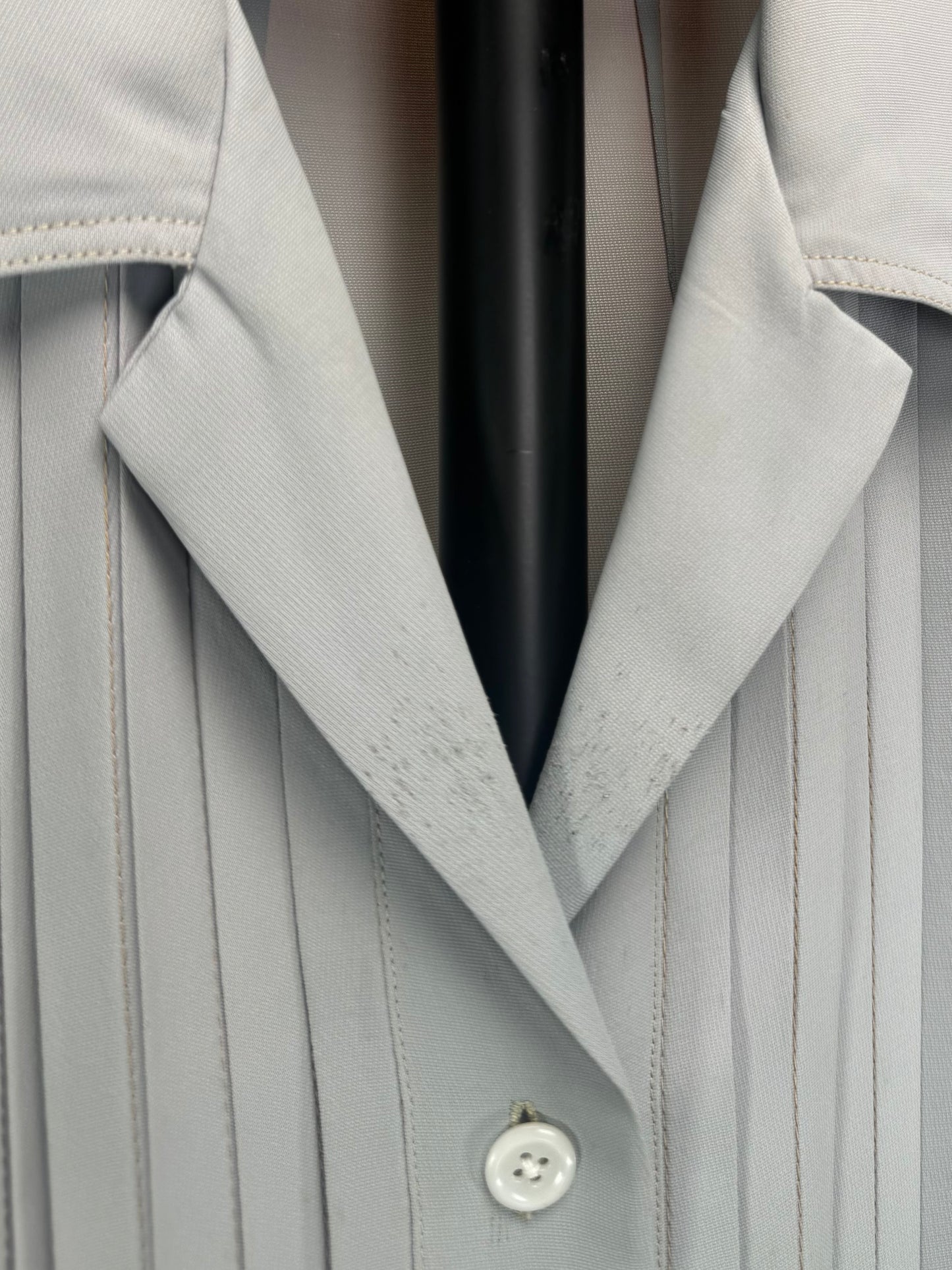 Vintage 1950s | Powder Blue Grey Gabardine Shirtwaist Day Dress