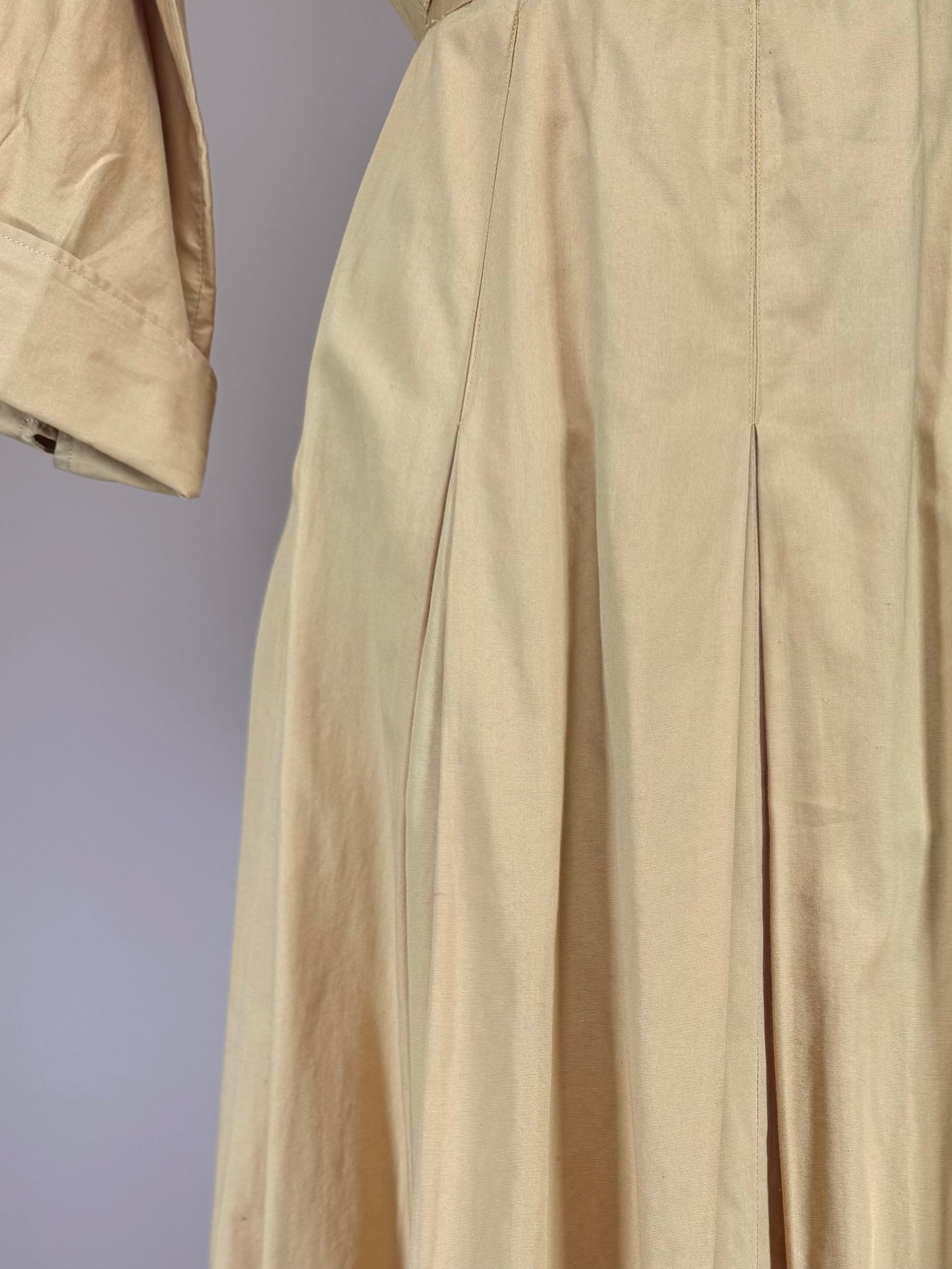 Vintage 1950s | Daffodil Yellow Double Breasted Shirtwaist Cotton Dress
