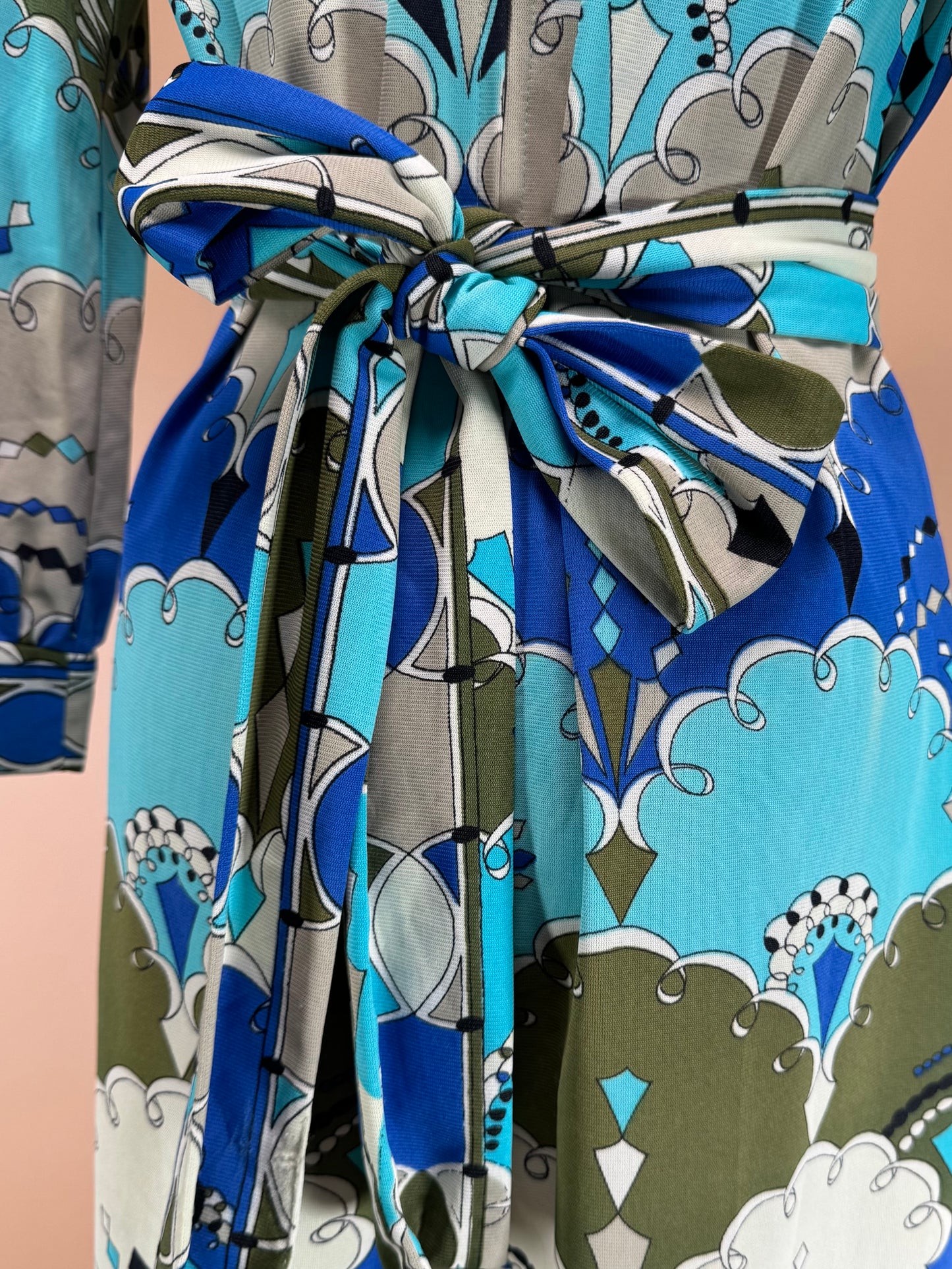 Vintage 1960s/70s | Art Deco "Fashions by Marilyn New York" Palazzo Leg Jumpsuit With Necktie
