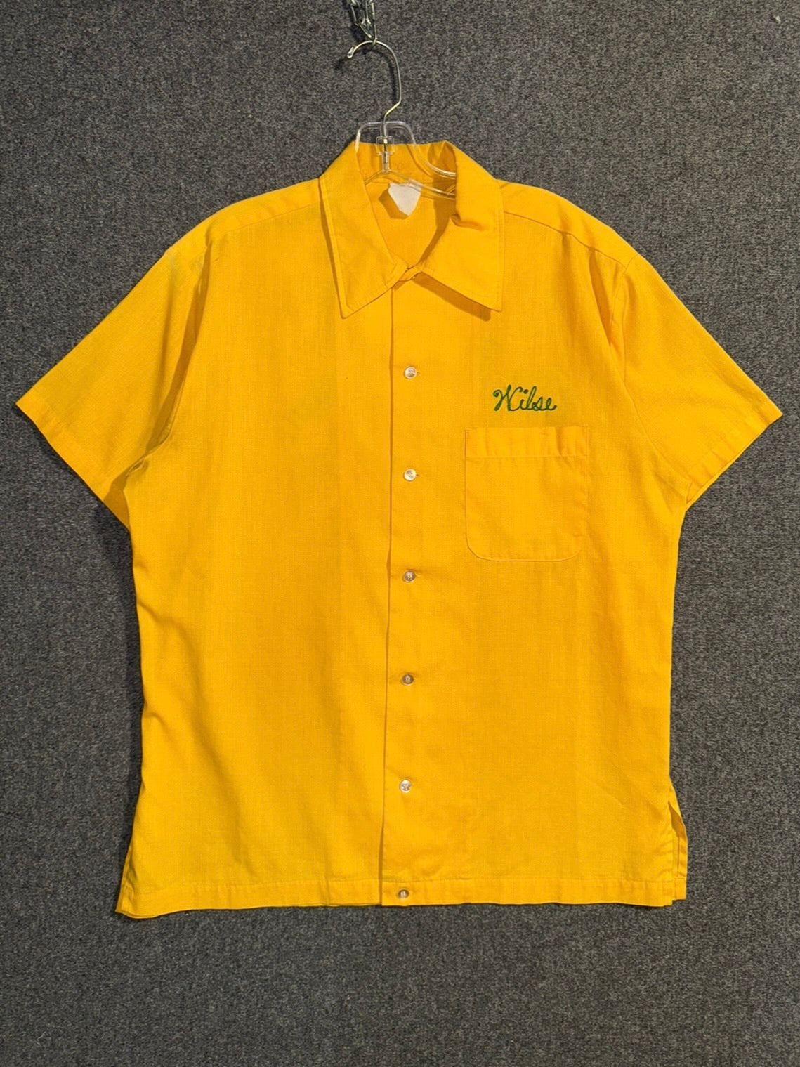 1970s | Yellow "Alpha Baba Temple" Bowling Shirt