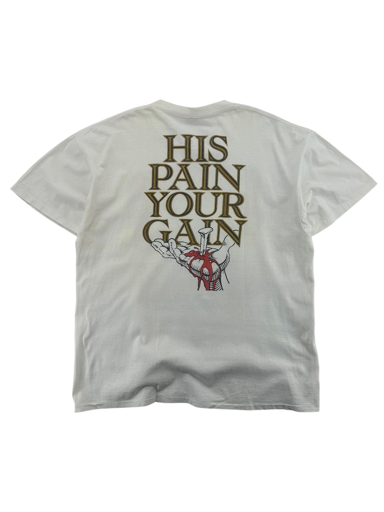 Gray t-shirt with 'Lord's Gym' graphic design on a white background