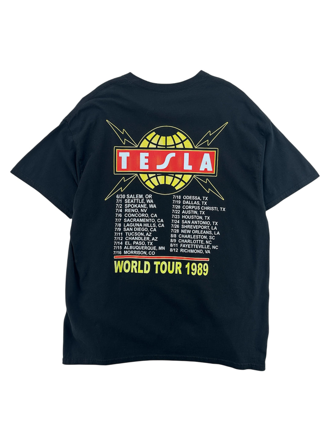 1989 Tesla World Tour T-shirt