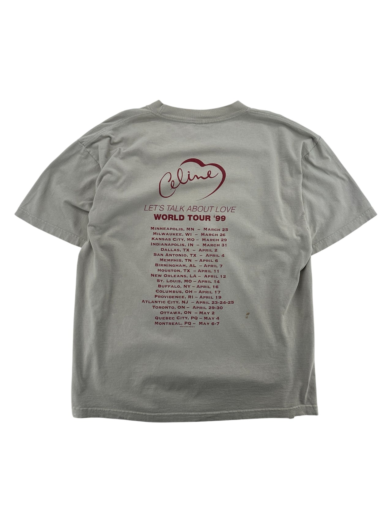 1999 Celine Dion "Let's Talk About Love" Tour T-shirt