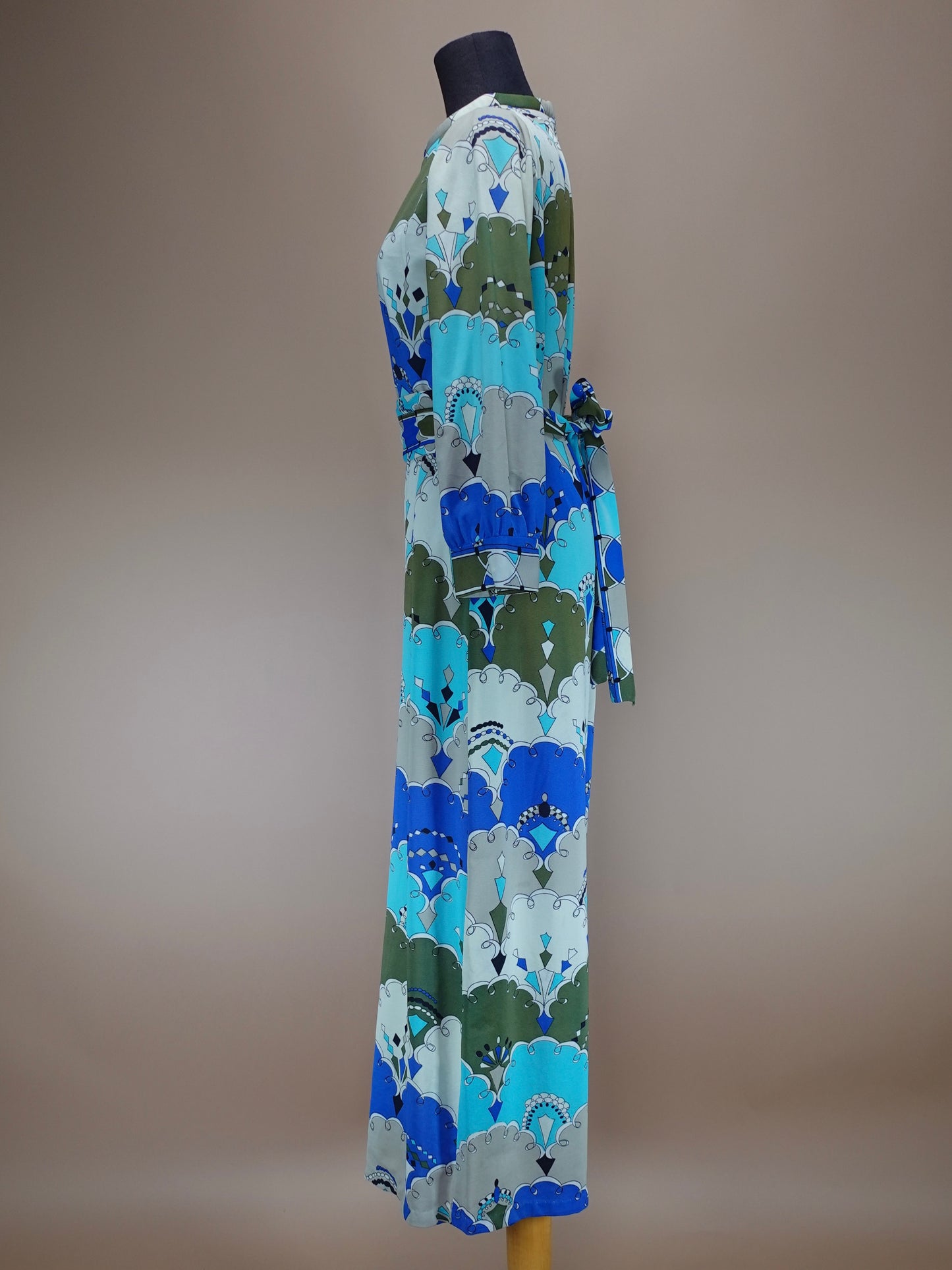 Vintage 1960s/70s | Art Deco "Fashions by Marilyn New York" Palazzo Leg Jumpsuit With Necktie