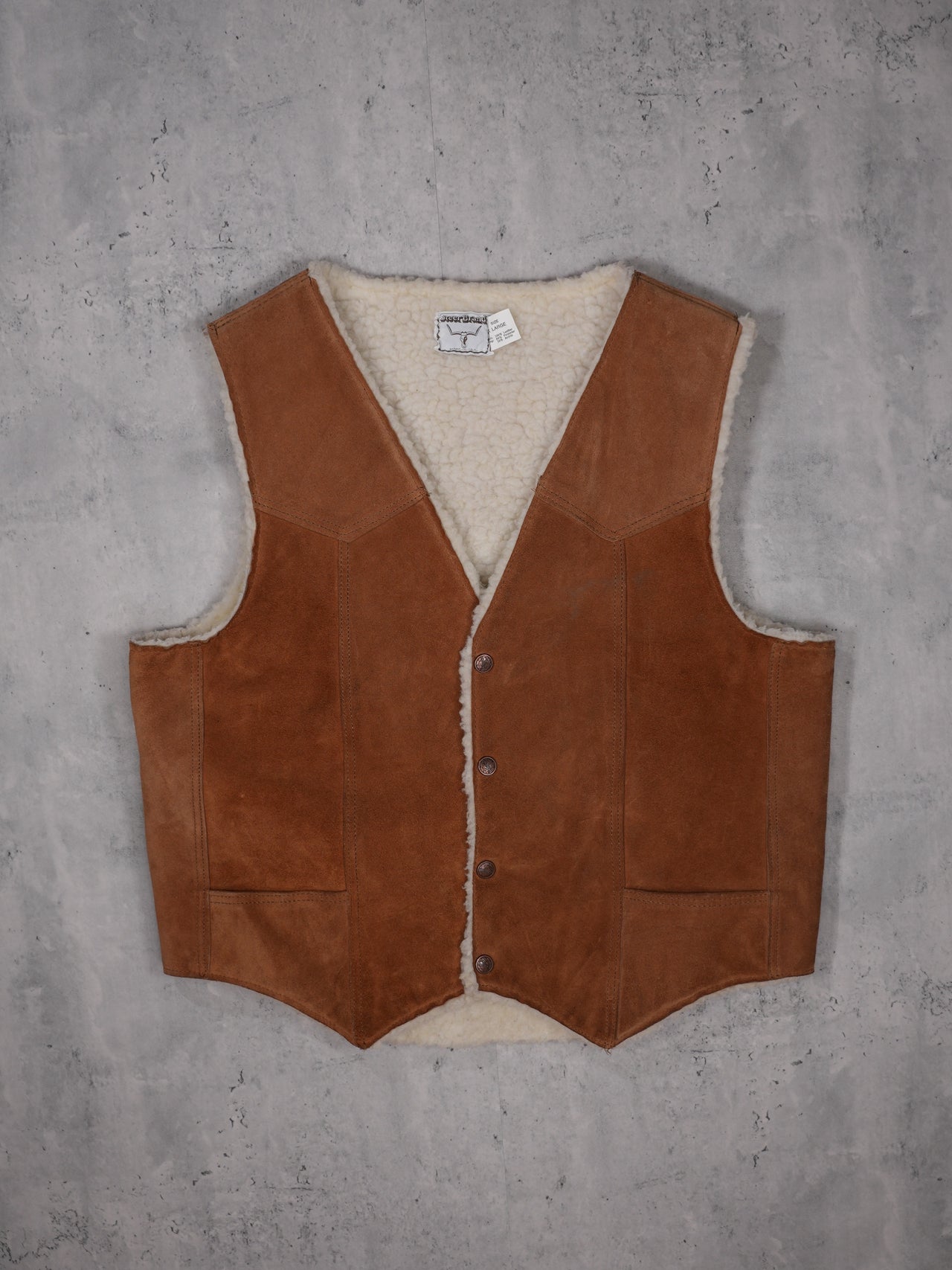 Vintage 1980s - Steer Brand Suede Vest