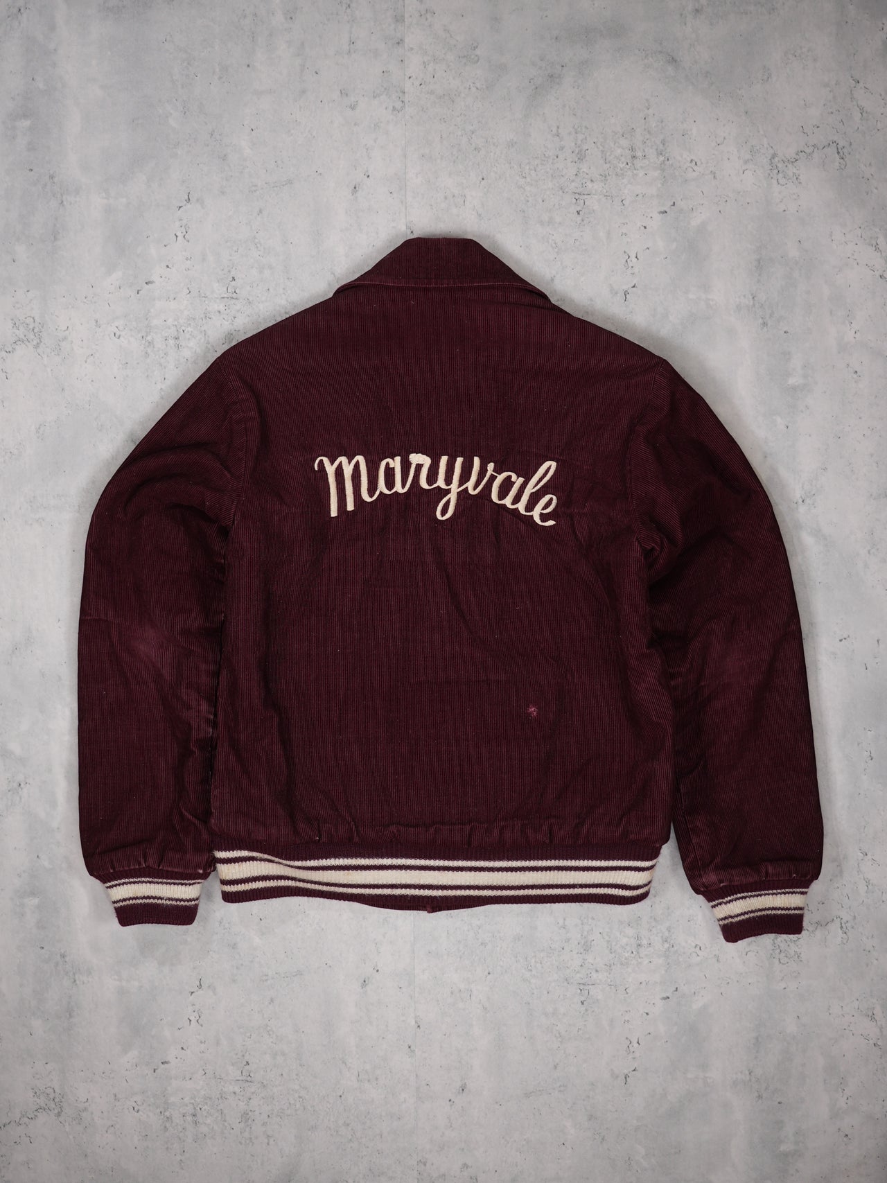 1970S - MARQUART'S SPORTSWEAR CORDUROY LETTERMAN JACKET