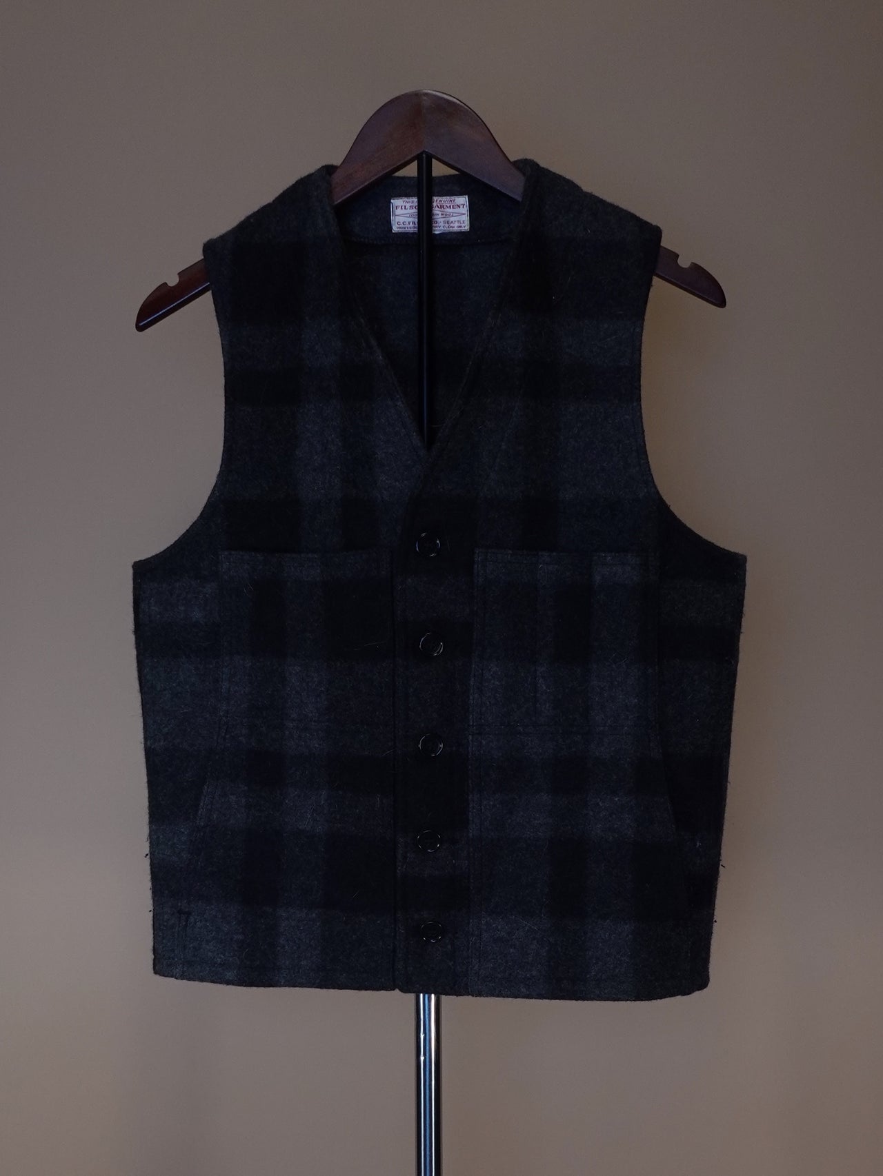 Vintage 2000s - Genuine Filson Plaid Boiled Wool Vest