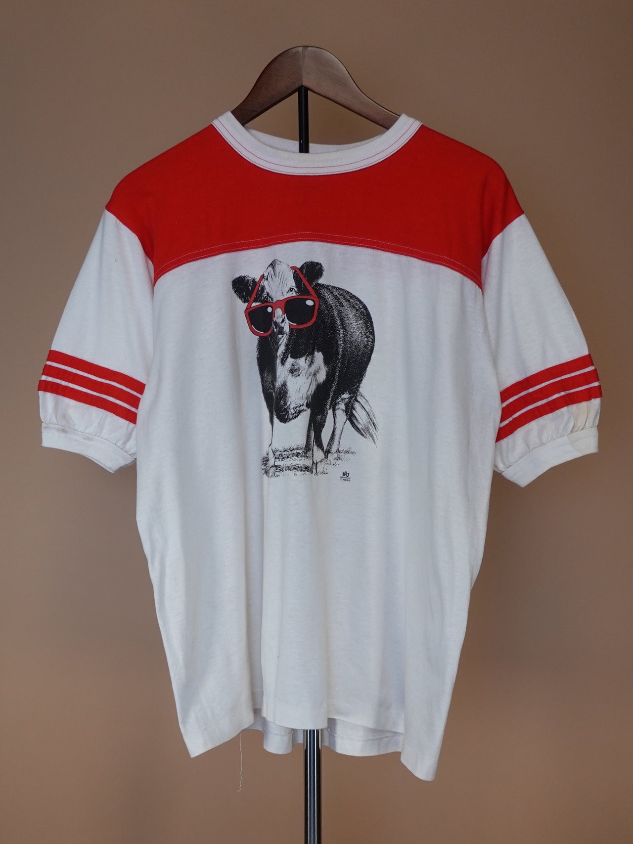 1980s - LSJ Sportswear Cow Ringer t-Shirt
