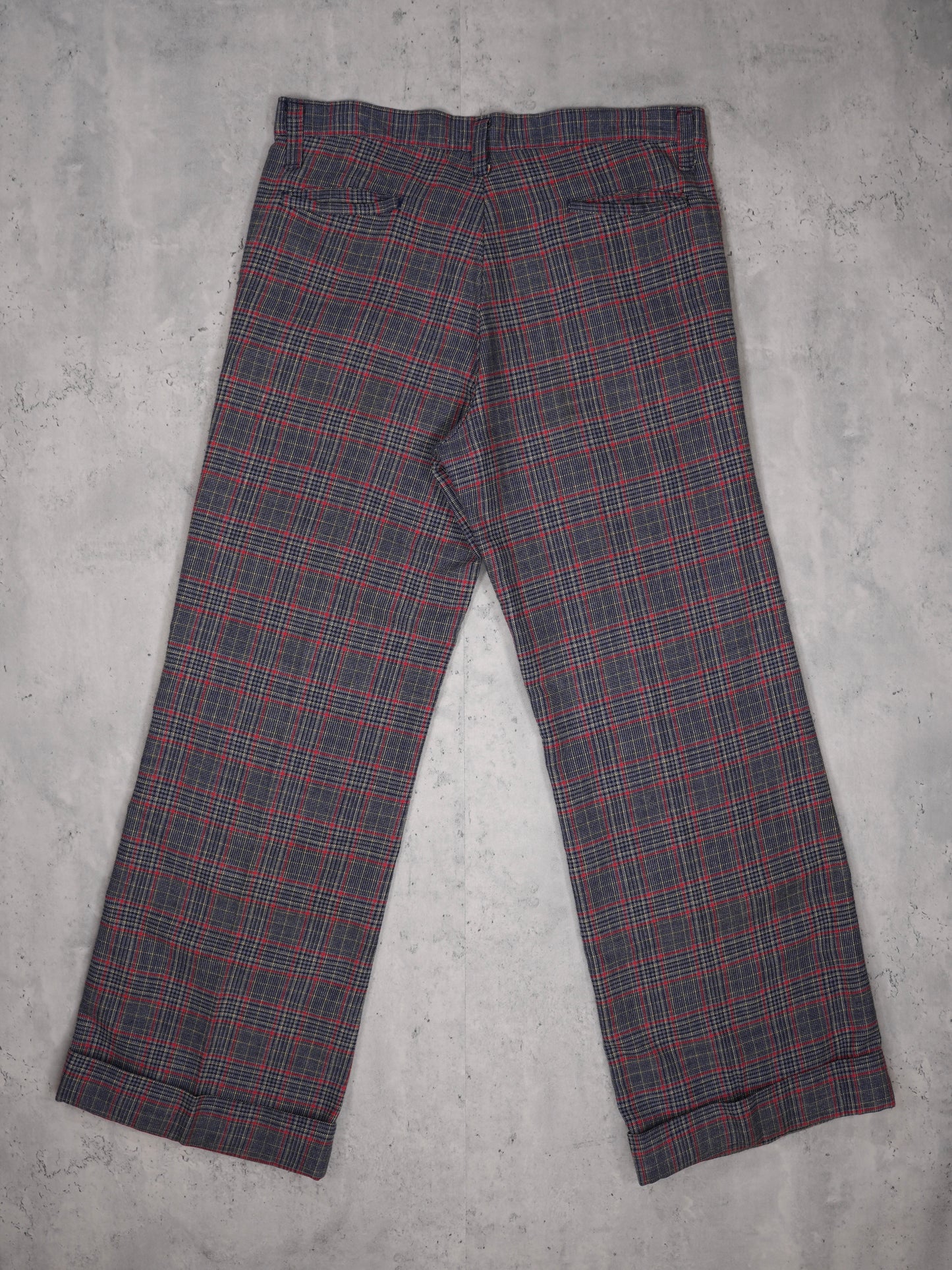 Vintage 1970s - Unbranded Plaid Bell Bottom Trousers