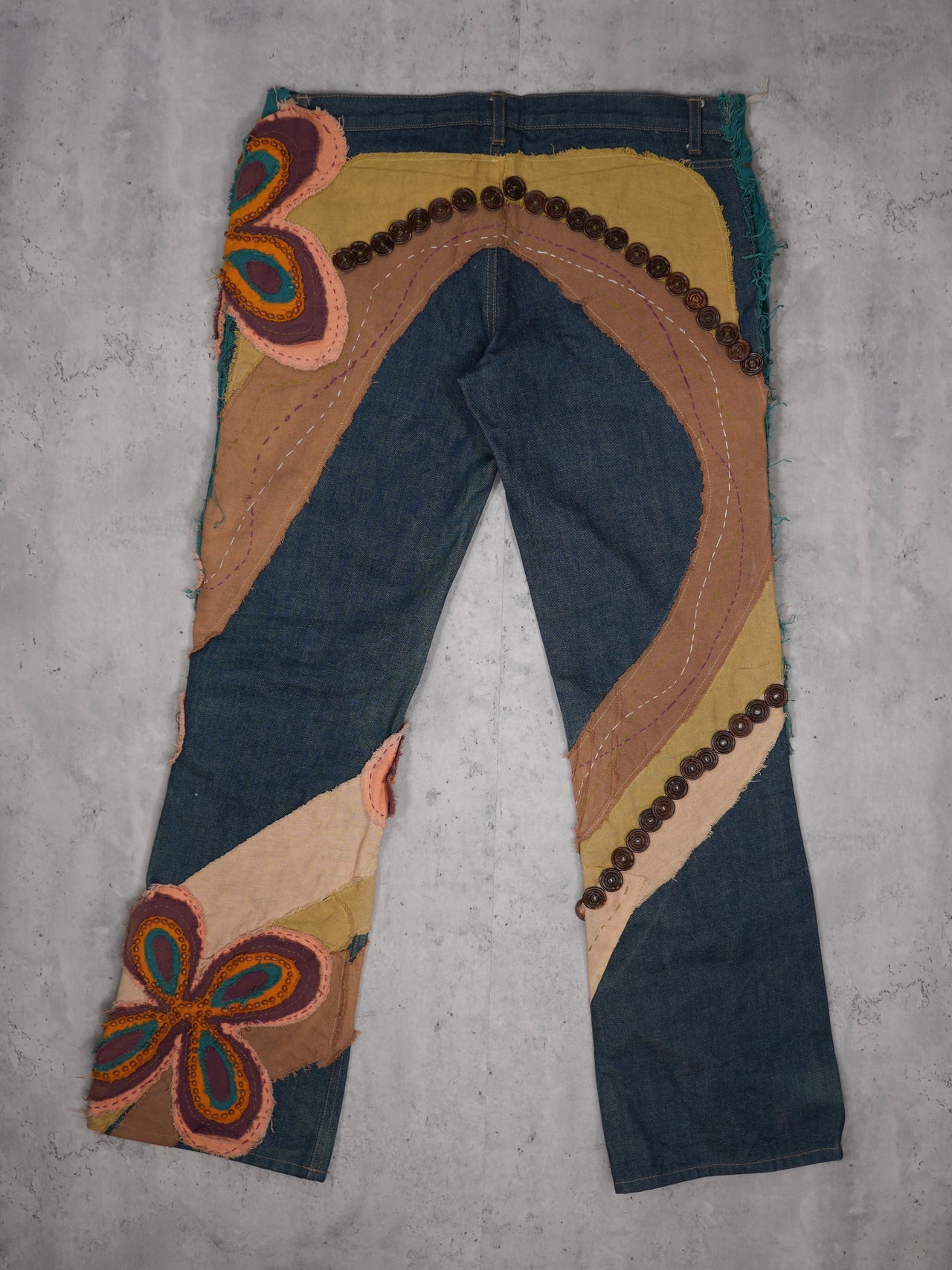 Vintage Rework - Levi's Flared Denim/patchwork Jeans