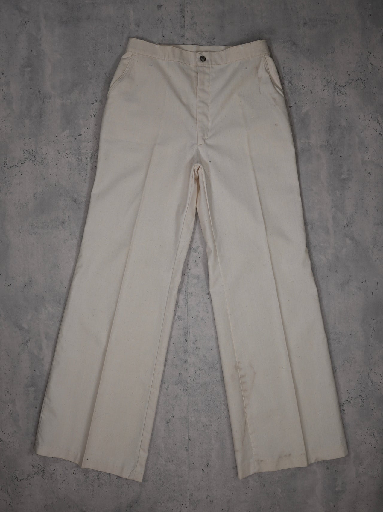 Vintage 1970s - Flared White Dress Trousers